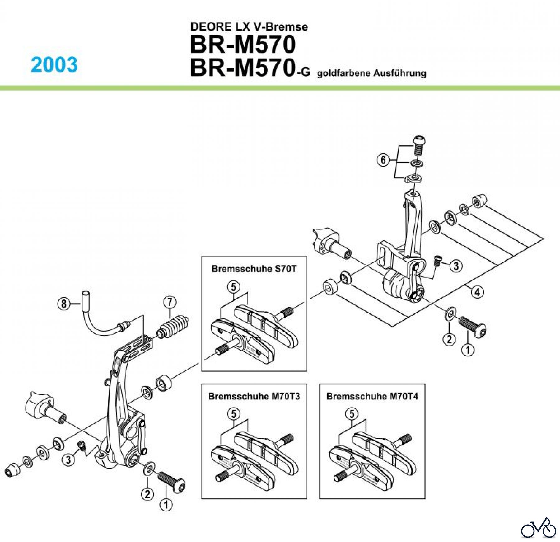 Shimano BR Brake - Bremse BR-M570 Deore LX V-Brake von 2003