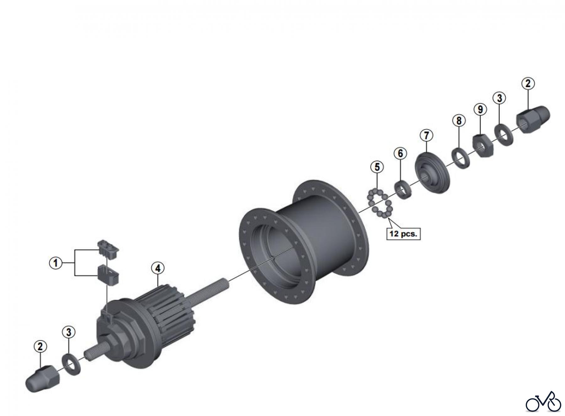Shimano DH Dynamo Hub - Nabendynamo DH-C6000-1N-3816 6V-1.5W Nexus Hub Dynamo