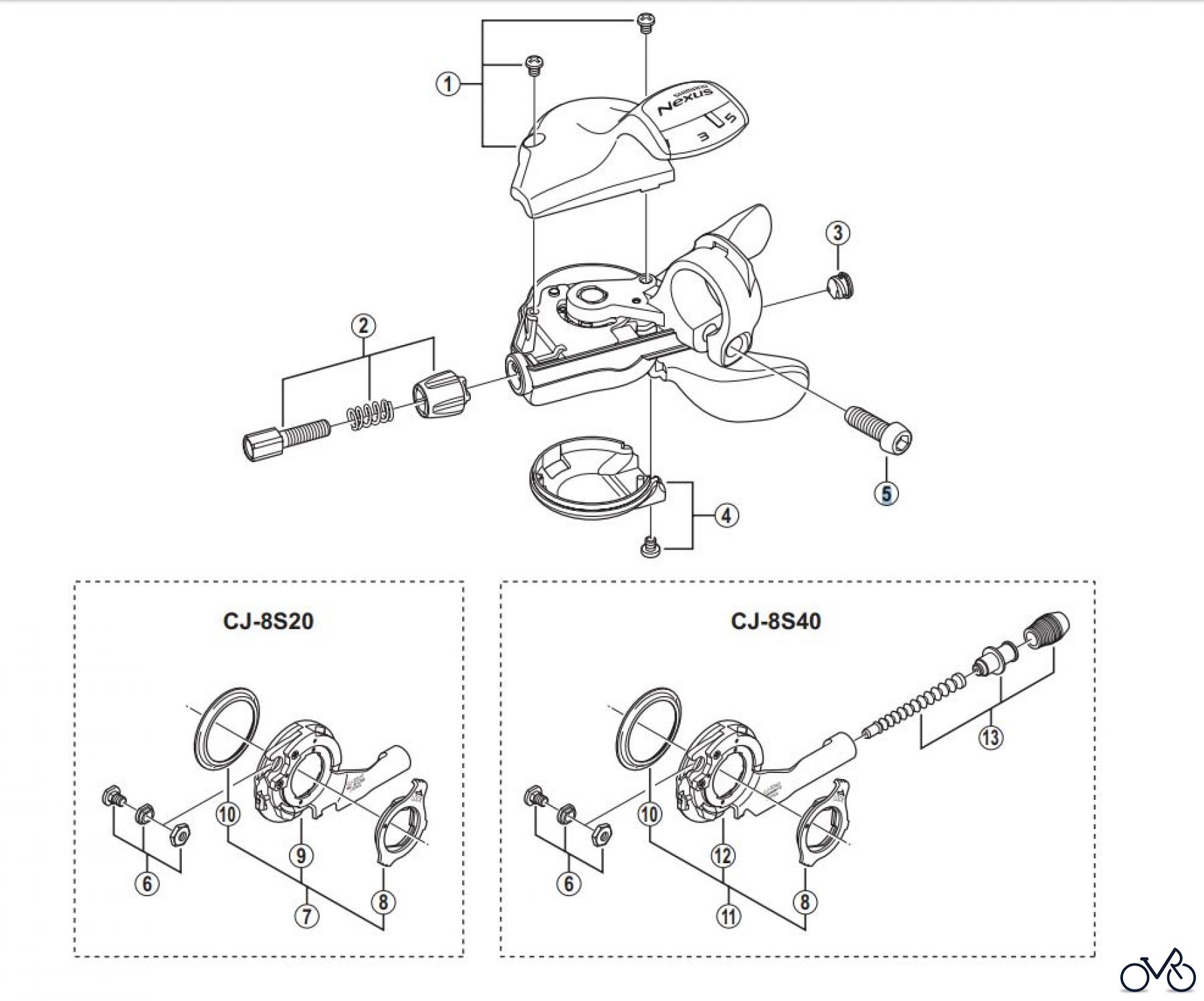 Shimano SL Shift Lever - Schalthebel SL-5S50 NEXUS Rapidfire Plus Lever SL-5S50-3350