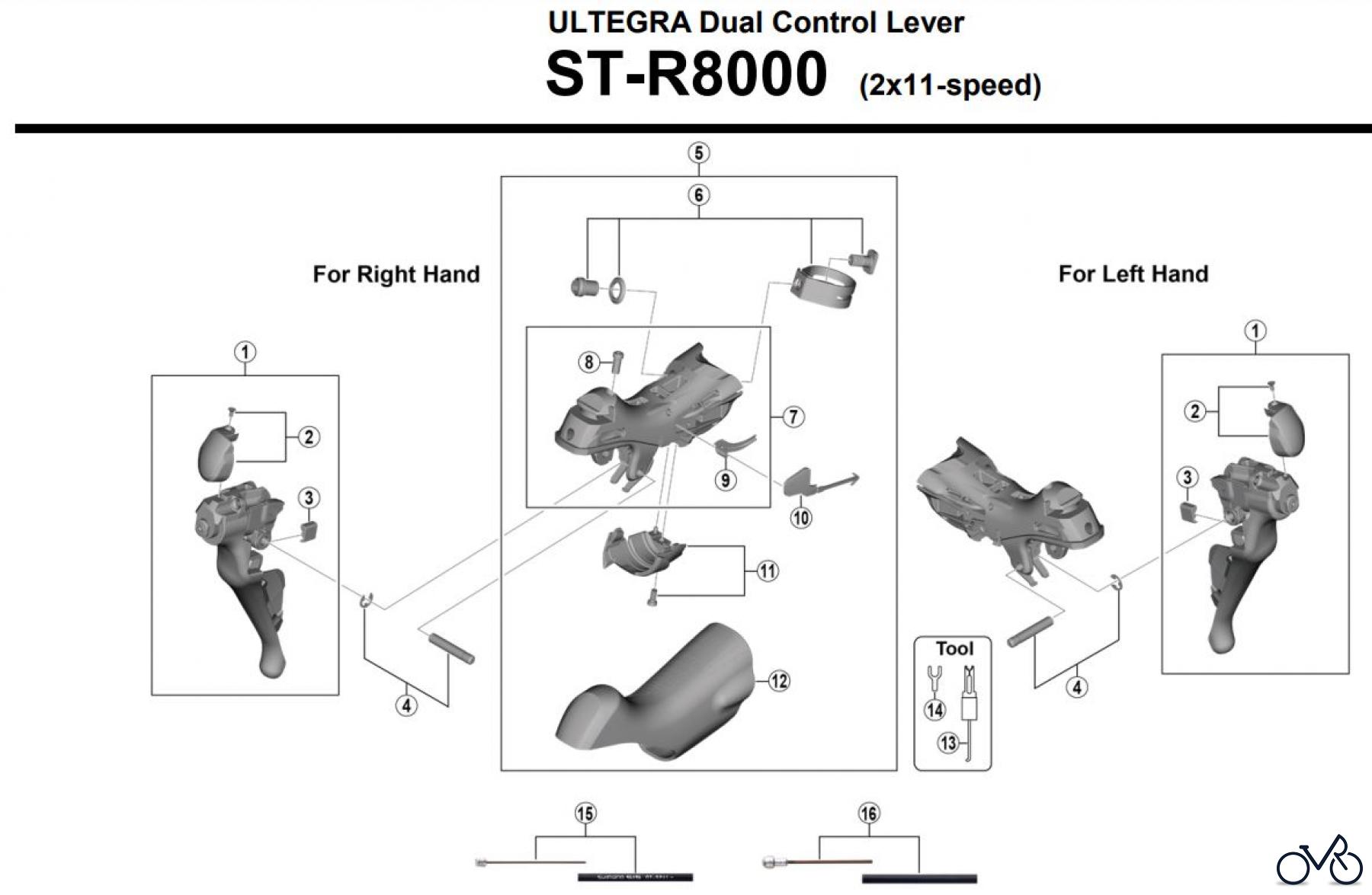 Shimano ST Rapidfire- Schaltbremshebel ST-R8000-4244 ULTEGRA Dual Control Lever