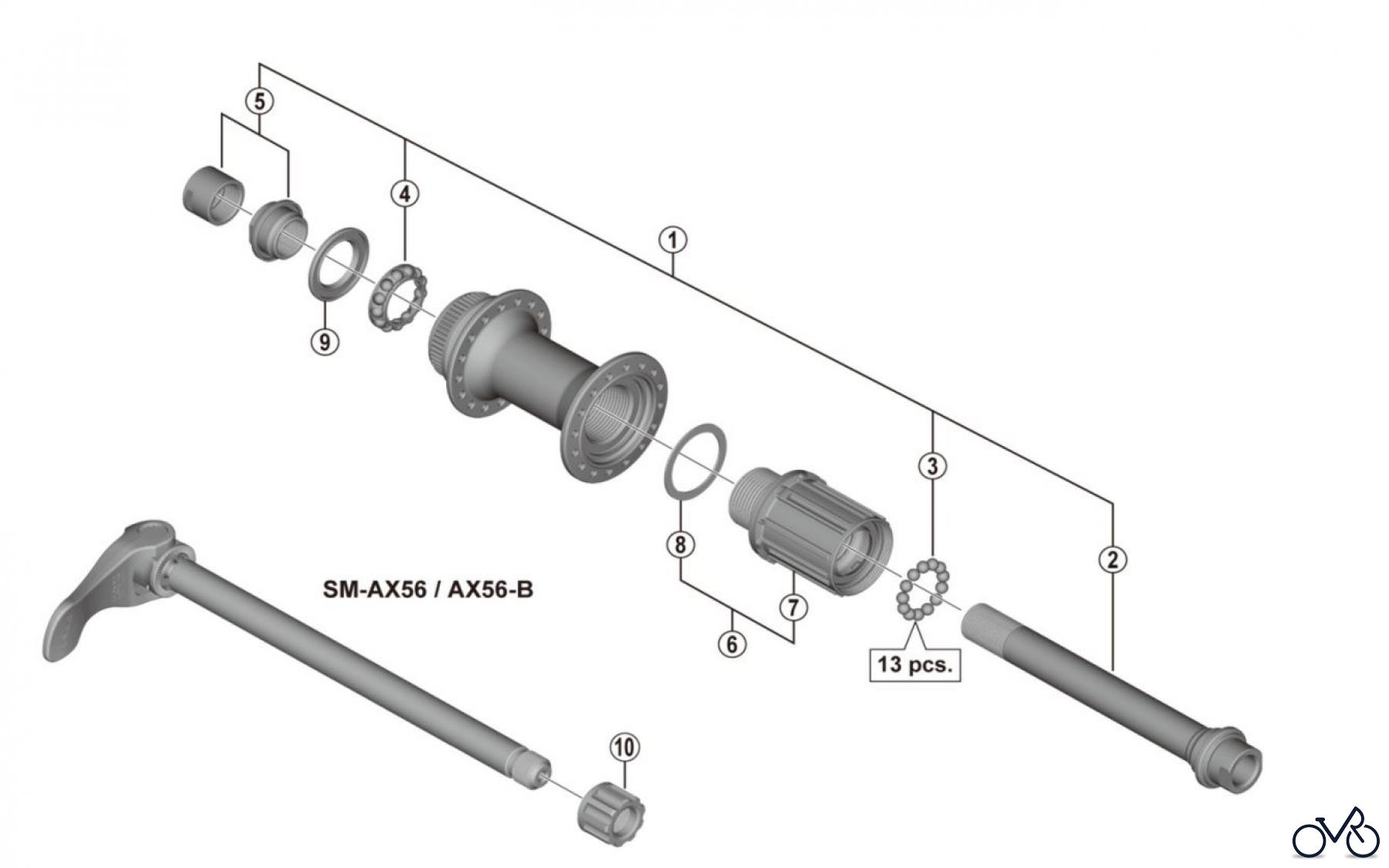 Shimano FH Free Hub - Freilaufnabe FH-M6010, FH-M6010-B DEORE Freehub (8/9/10-speed) for Disc Brake