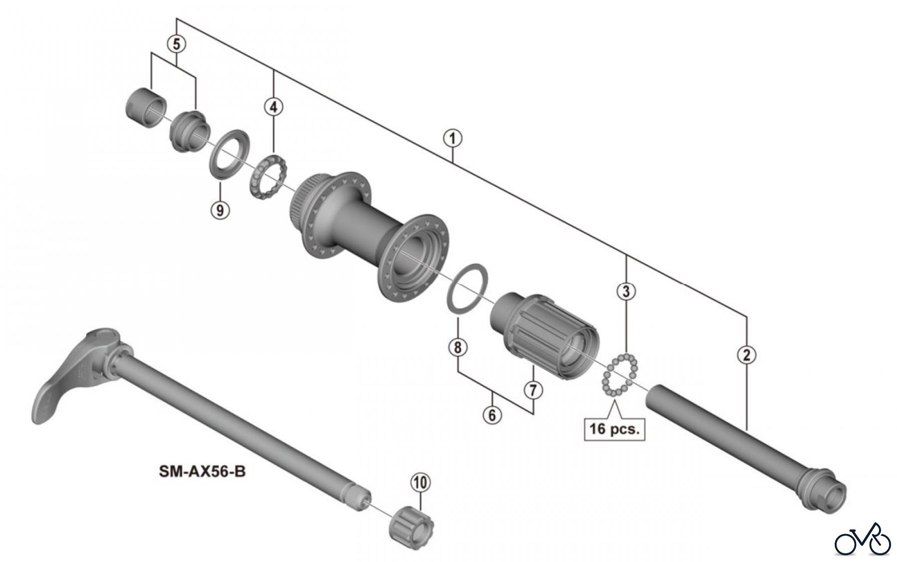  Shimano FH Free Hub - Freilaufnabe FH-MT400-B-4358 Freehub (8/9/10-speed) for Disc Brake