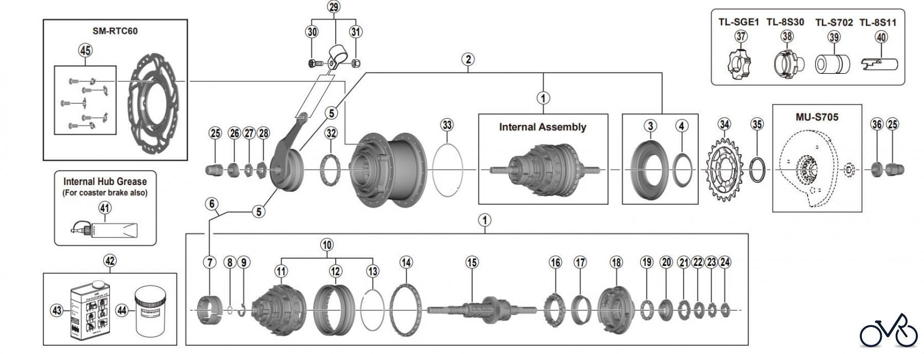  Shimano SG Getriebenabe /Nabenschaltung SG-C6061-8CD (-4133) Shimano  NEXUS 8-Gang Nabenschaltung