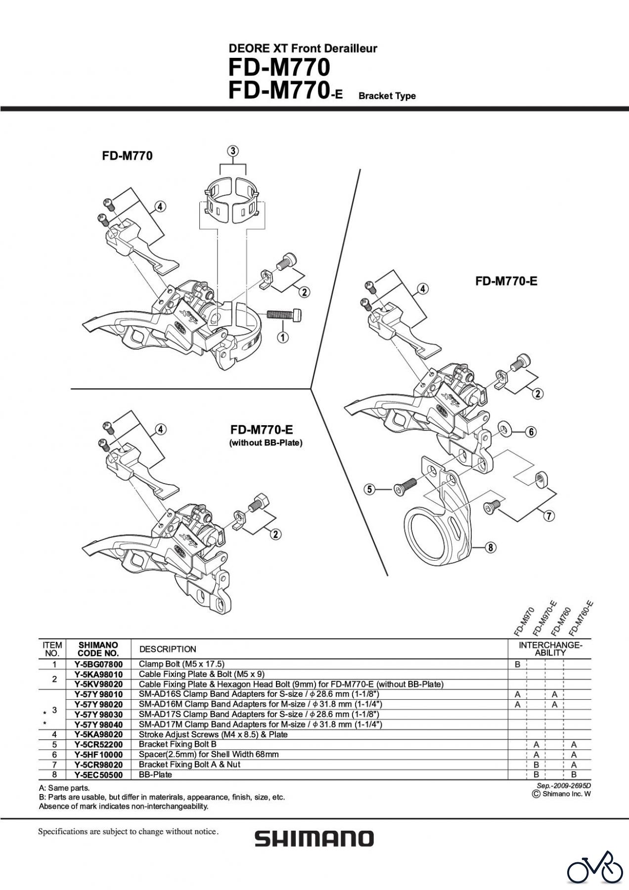  Shimano FD Front Derailleur - Umwerfer FD-M770 (-2695D) Deore XT Umwerfer