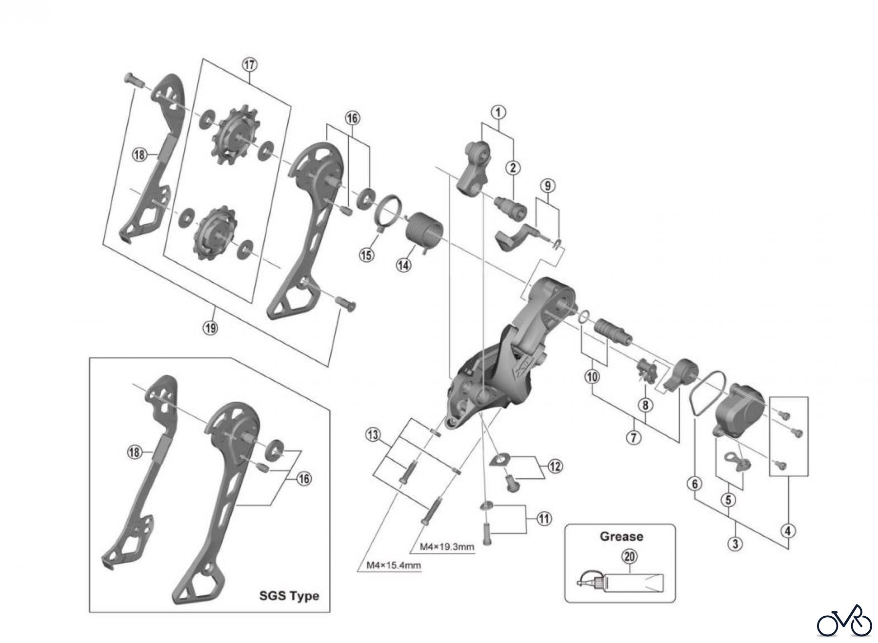  Shimano RD Rear Derailleur - Schaltwerk RD-M8000 (-3859C) DEORE XT Rear Derailleur (11-speed)
