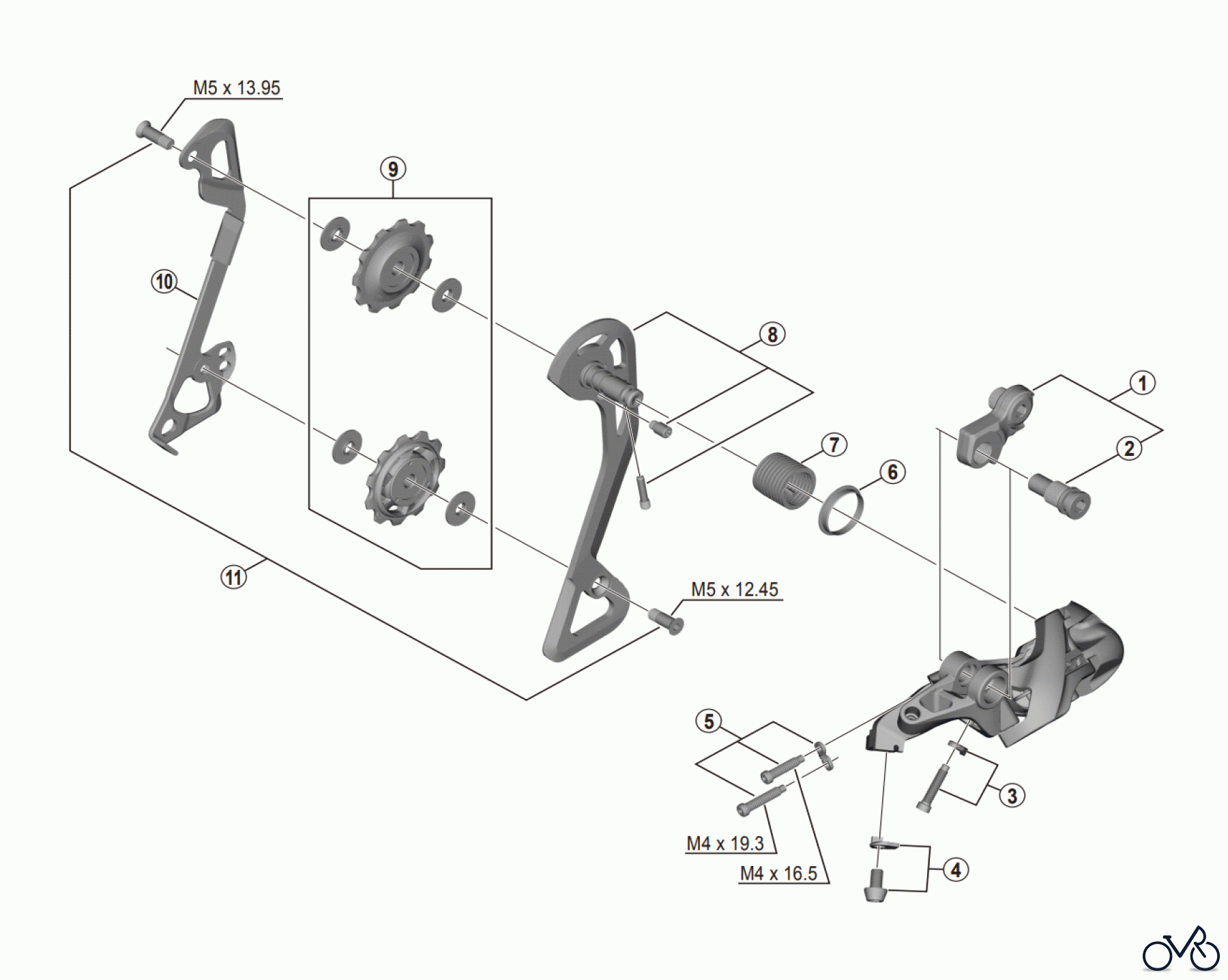  Shimano RD Rear Derailleur - Schaltwerk RD-T8000 (4014A) DEORE XT Rear Derailleur (SGS)