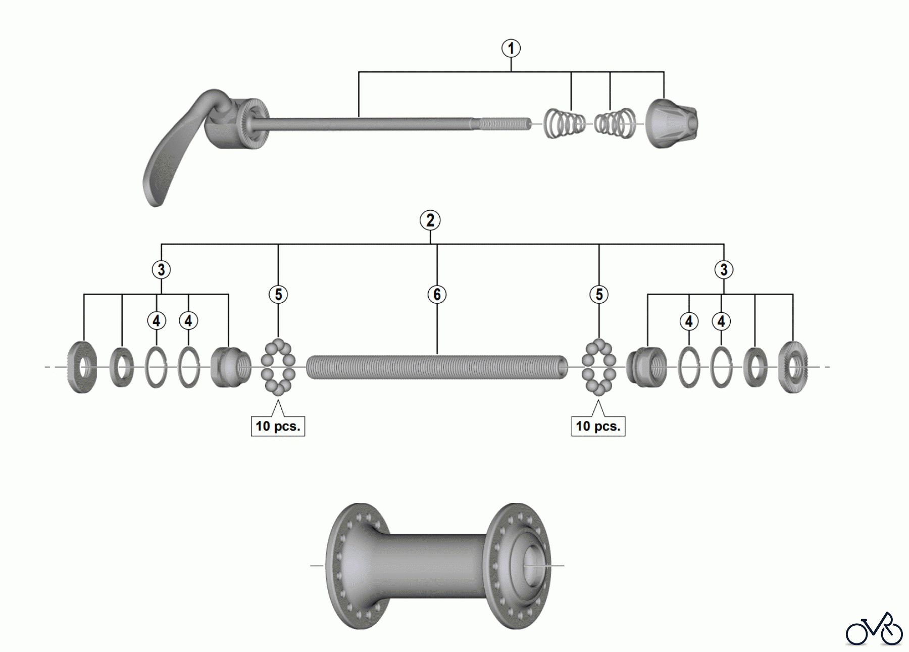 Shimano HB Hub - Vordere Nabe HB-T3000 Vorderradnabe