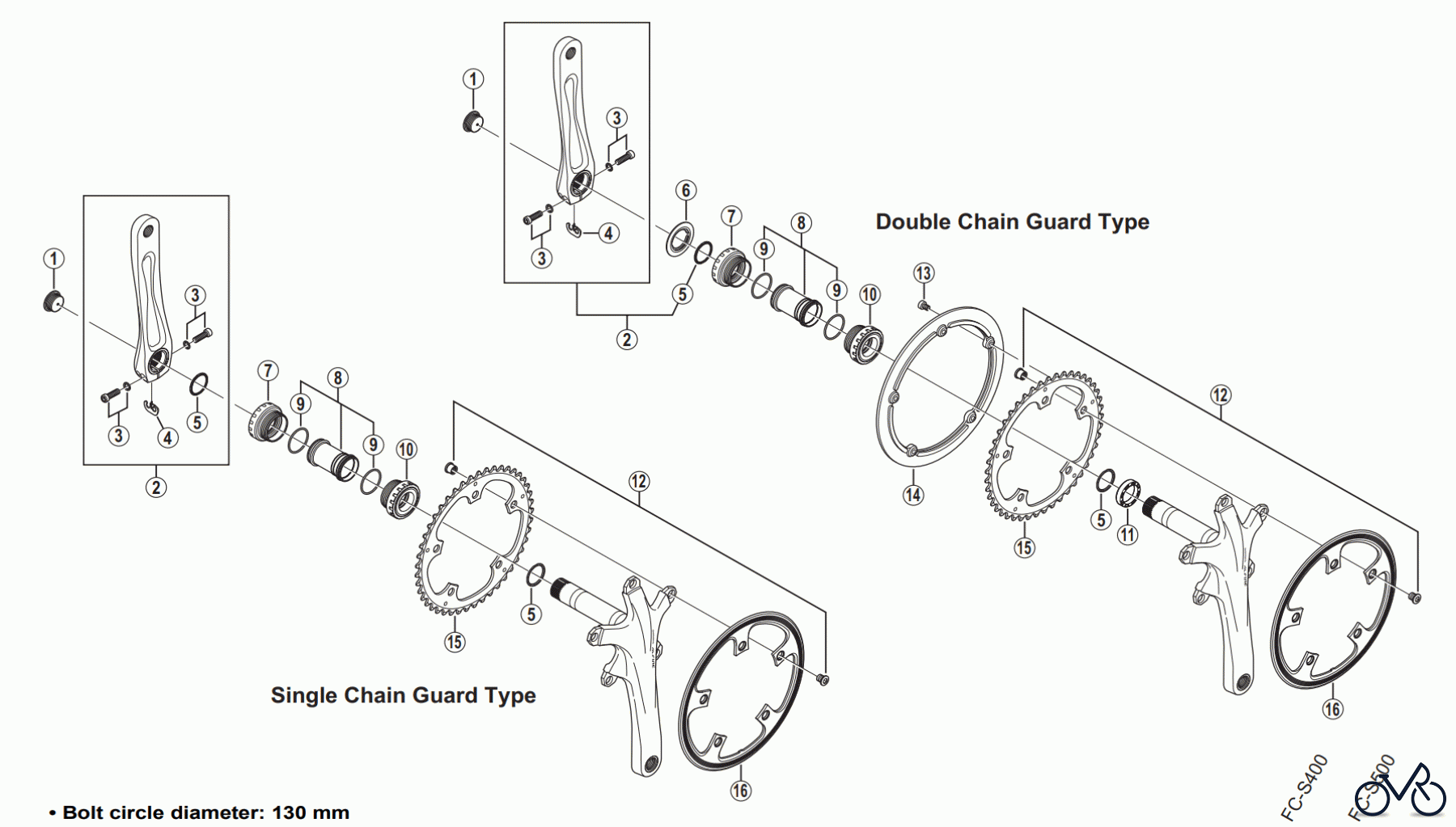 Shimano FC Front Chainwheel - Kurbelsatz, Vorderes Kettenblatt FC-S501 ALFINE Front Chainwheel