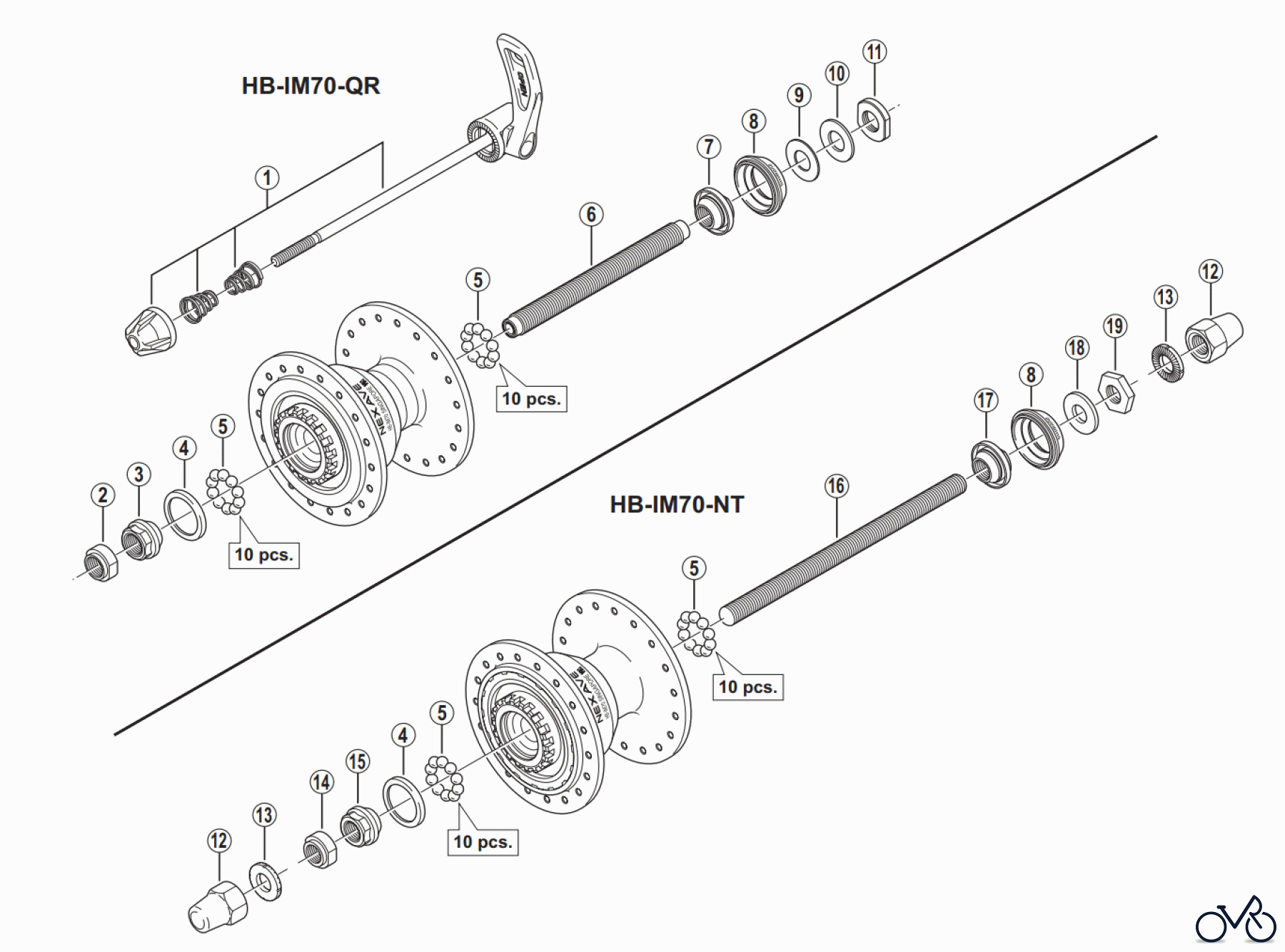 Shimano HB Hub - Vordere Nabe HB-IM70 NEXAVE Front Hub