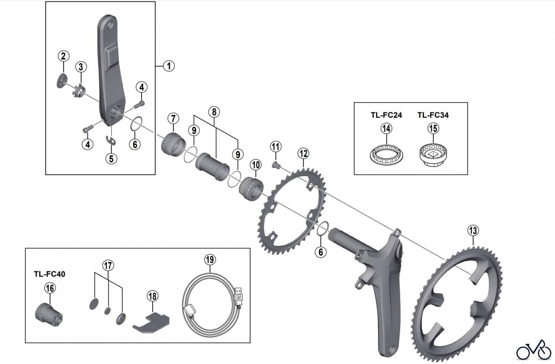 Shimano FC Front Chainwheel - Kurbelsatz, Vorderes Kettenblatt FC-R9100-P DURA-ACE Crankset