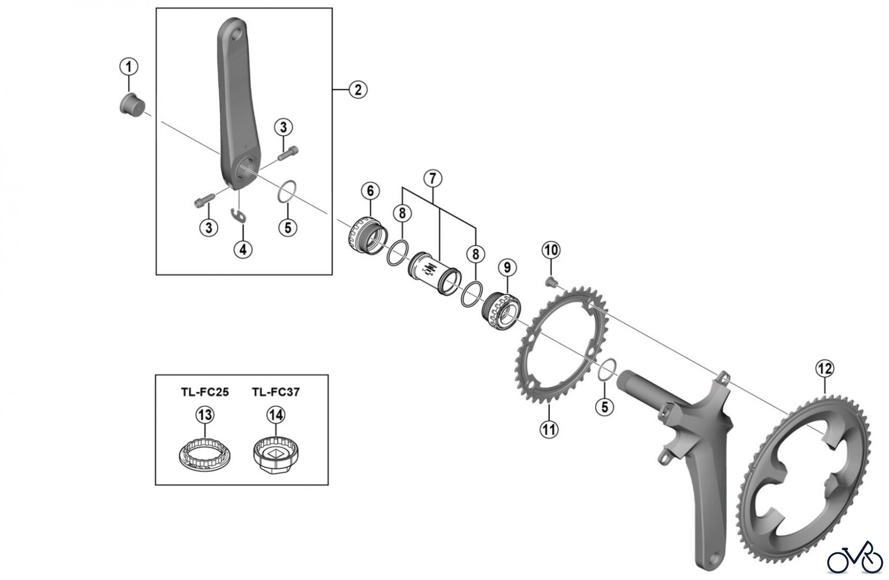 Shimano FC Front Chainwheel - Kurbelsatz, Vorderes Kettenblatt FC-R7000 SHIMANO 105 Crankset
