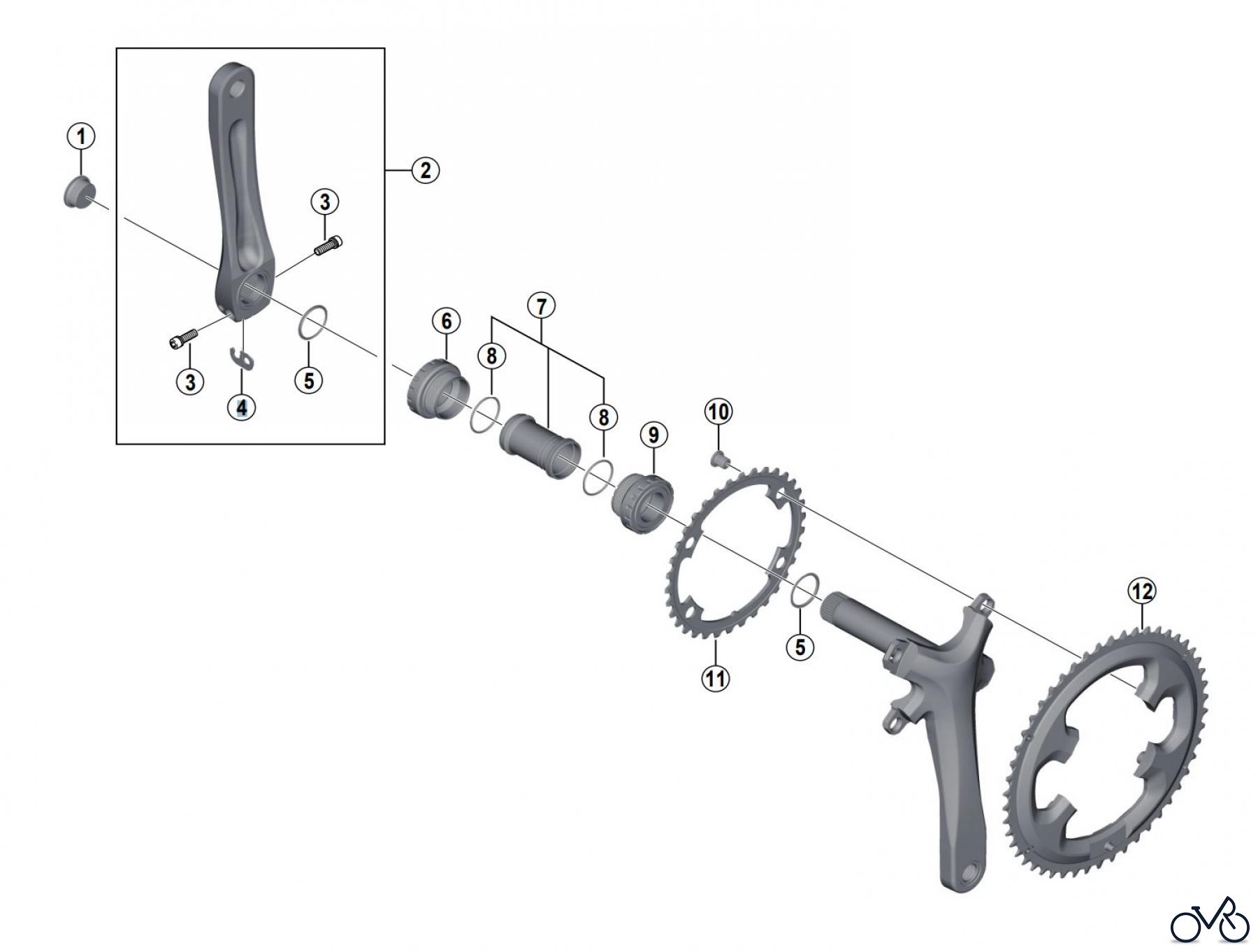 Shimano FC Front Chainwheel - Kurbelsatz, Vorderes Kettenblatt FC-4700 TIAGRA Crankset