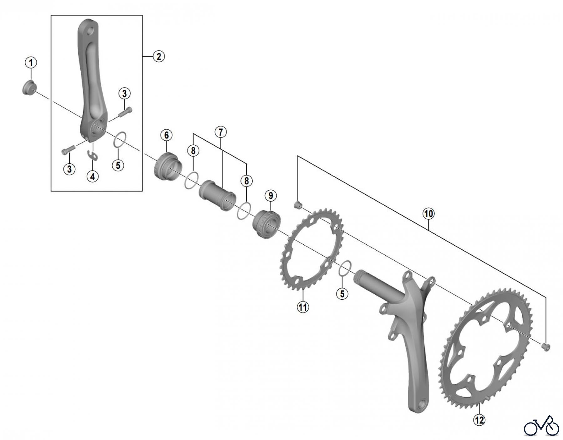 Shimano FC Front Chainwheel - Kurbelsatz, Vorderes Kettenblatt FC-RS400 Crankset