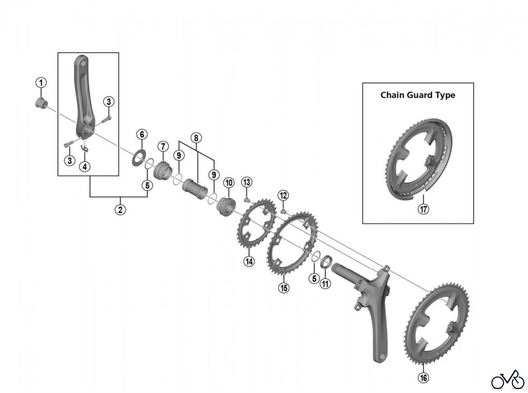 Shimano FC Front Chainwheel - Kurbelsatz, Vorderes Kettenblatt FC-R2030 CLARIS Crankset