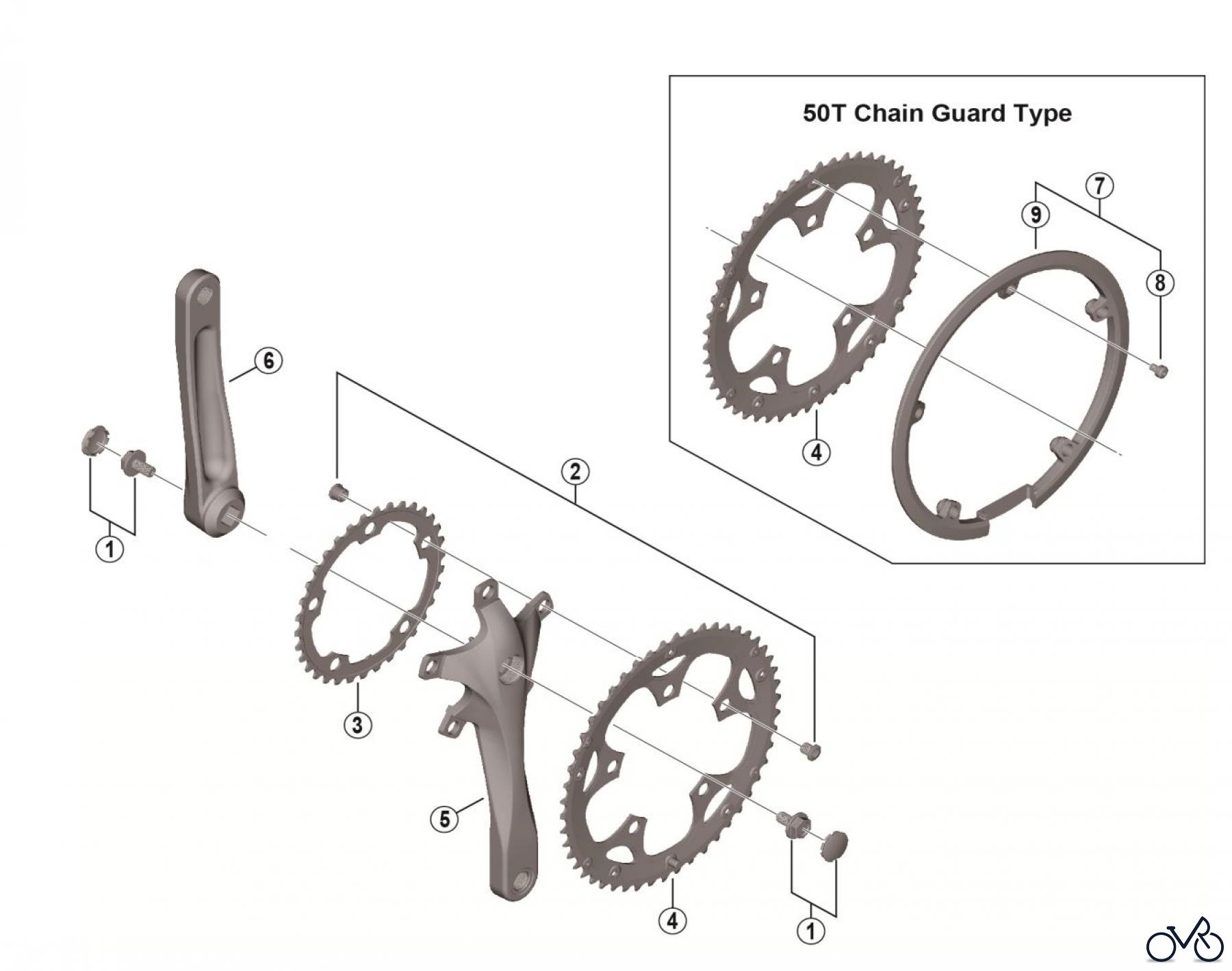 Shimano FC Front Chainwheel - Kurbelsatz, Vorderes Kettenblatt FC-RS200 Crankset
