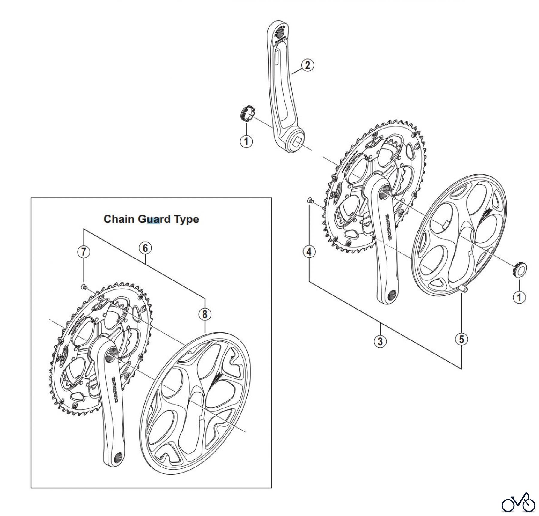  Shimano FC Front Chainwheel - Kurbelsatz, Vorderes Kettenblatt FC-A070 SHIMANO TOURNEY Front Chainwhee