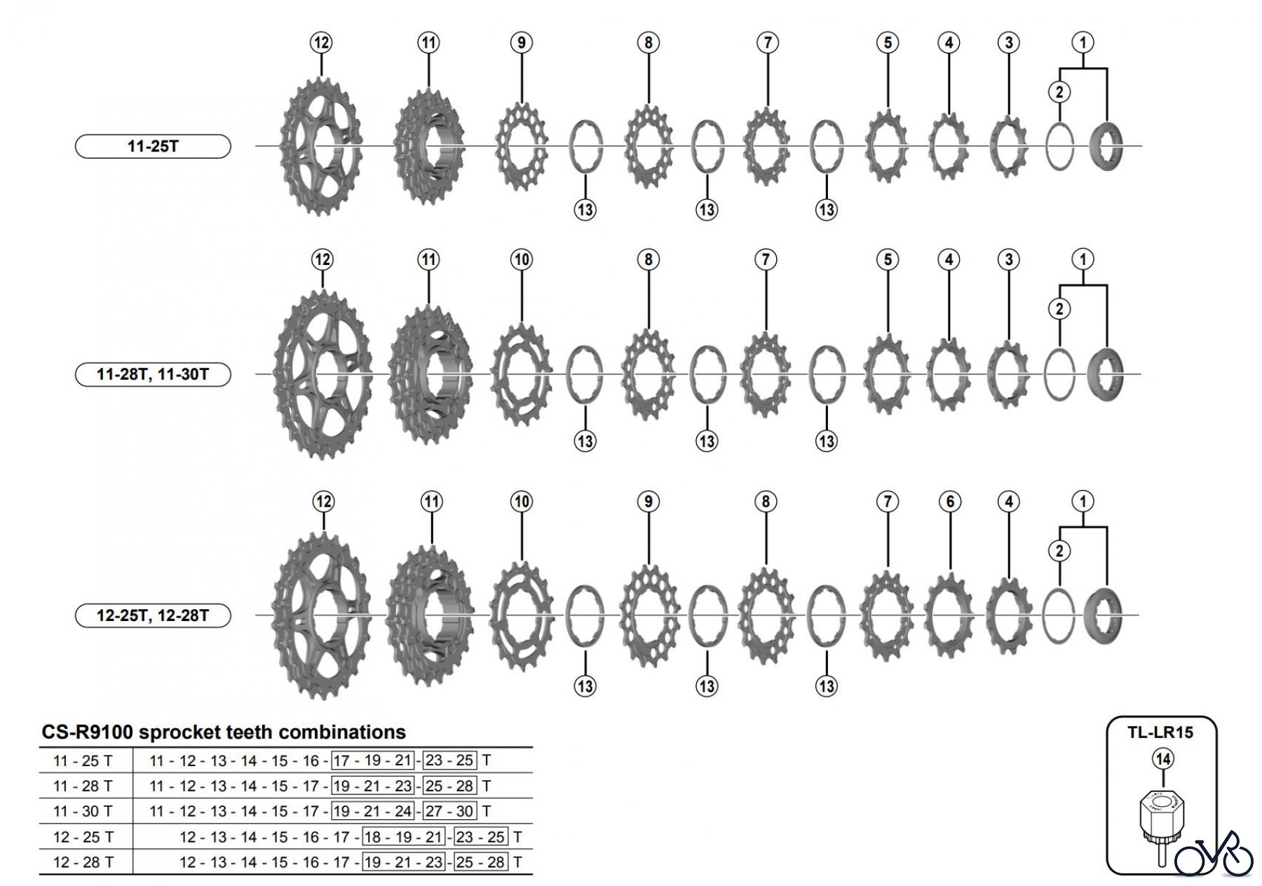  Shimano CS Cassette / Zahnkranz CS-R9100 DURA-ACE Cassette Sprocket 11-speed