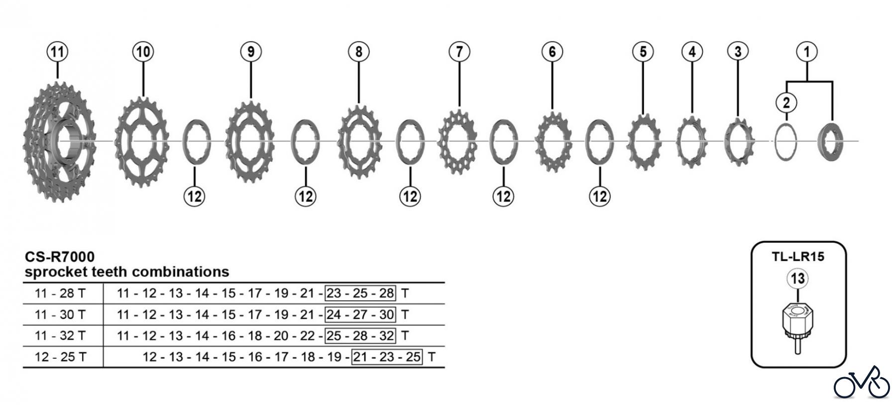  Shimano CS Cassette / Zahnkranz CS-R7000 SHIMANO 105 Cassette Sprocket (11-speed)