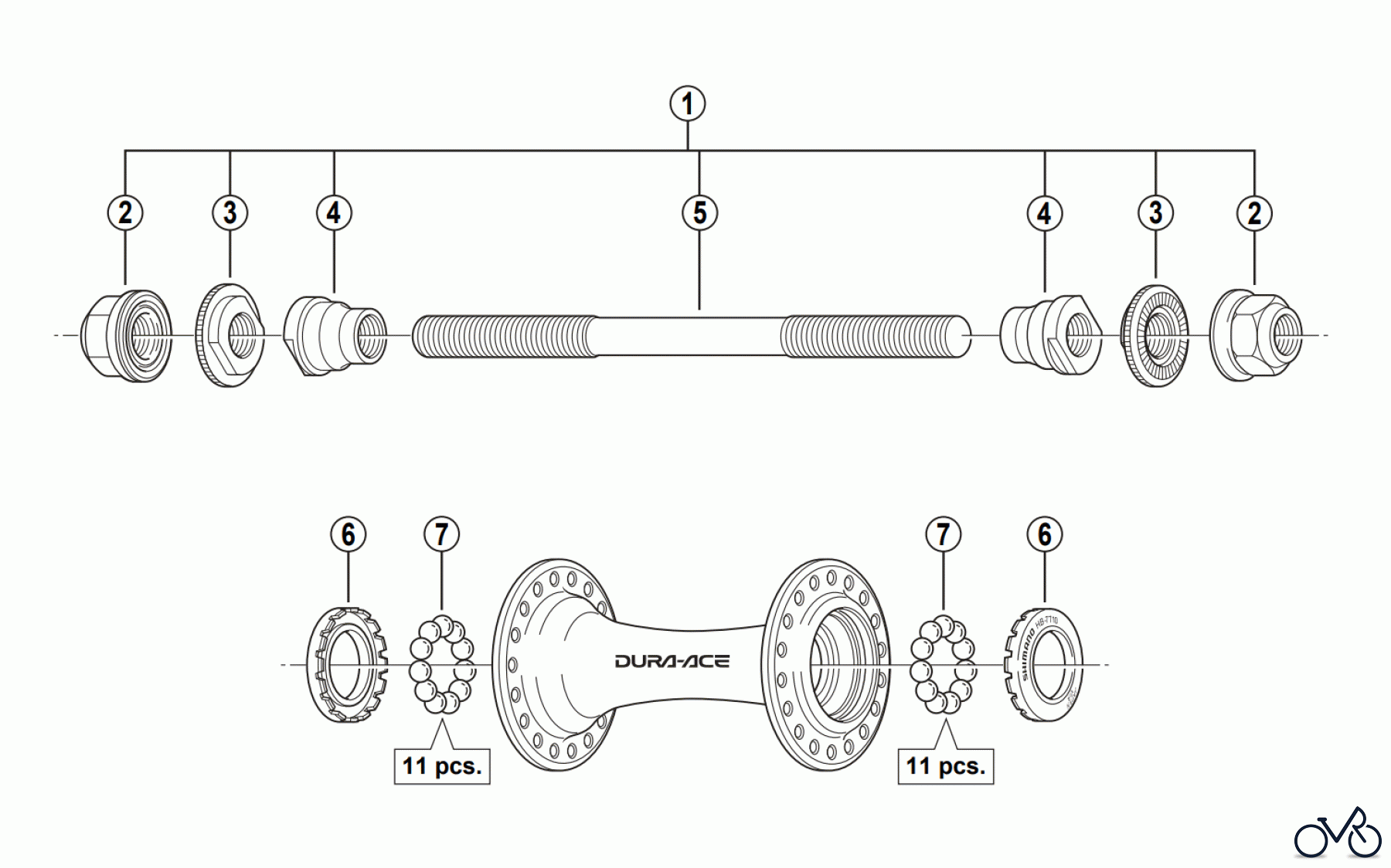 Shimano HB Hub - Vordere Nabe HB-7710-F DURA-ACE TRACK Front Hub