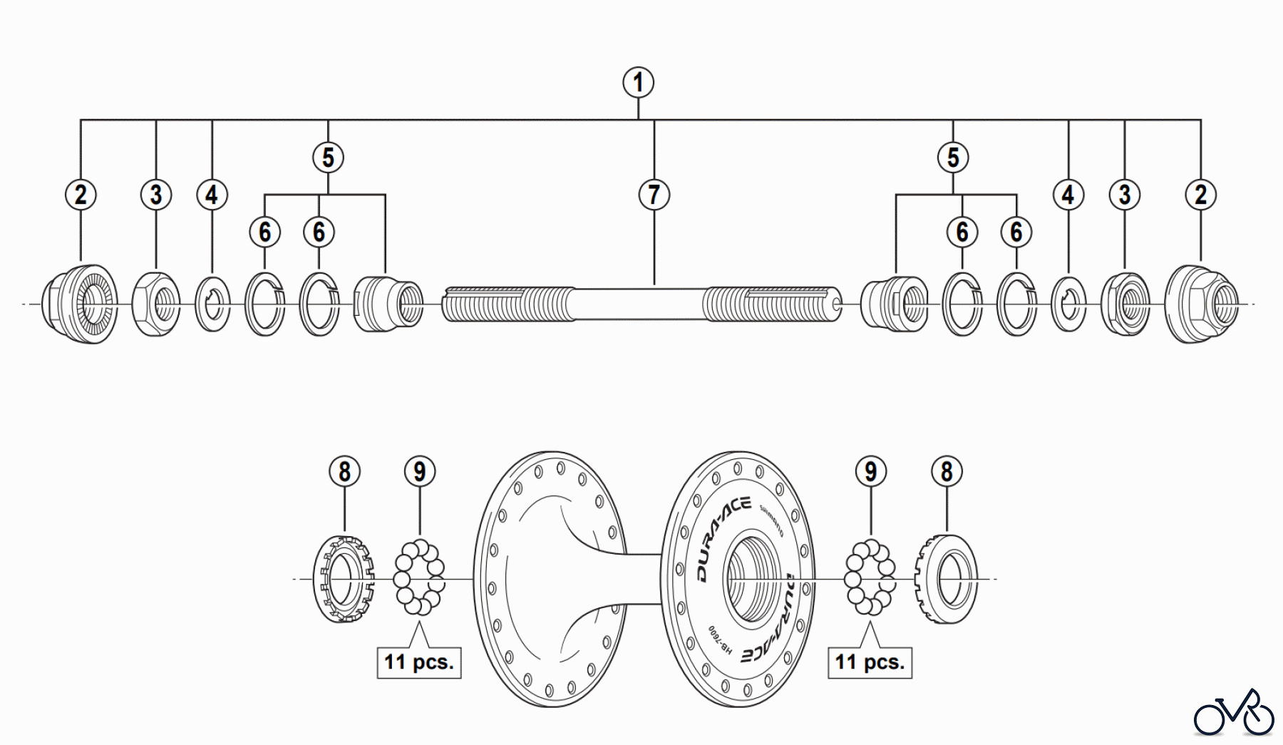 Shimano HB Hub - Vordere Nabe HB-7600-F DURA-ACE TRACK Front Hub