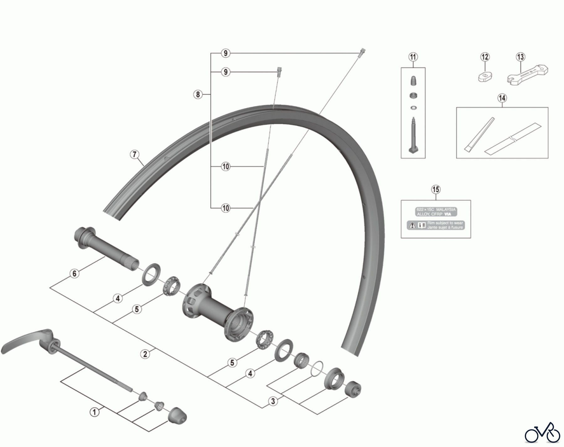  Shimano WH Wheels - Laufräder WH-RS700-C30-TL-F Front Wheel