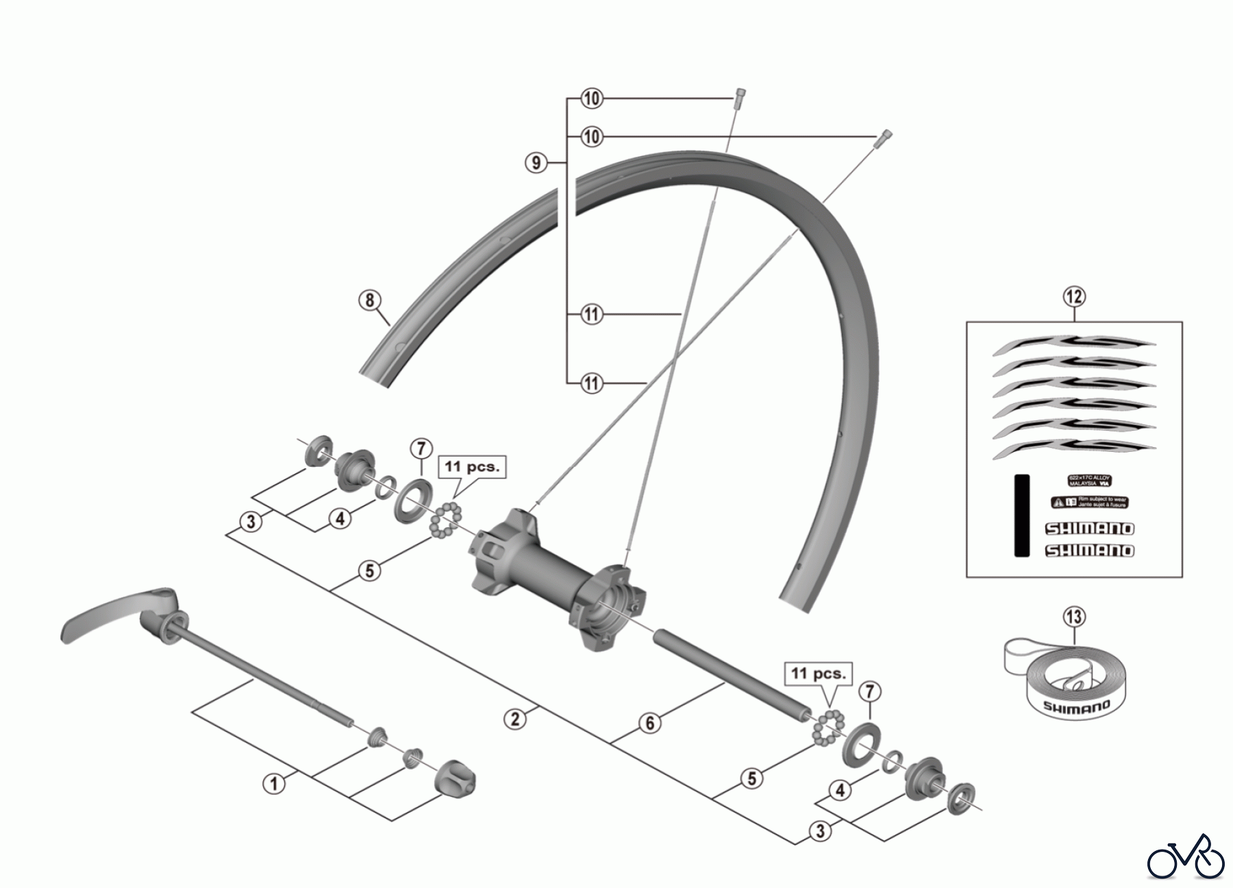  Shimano WH Wheels - Laufräder WH-RS300-CL-F Front Wheel