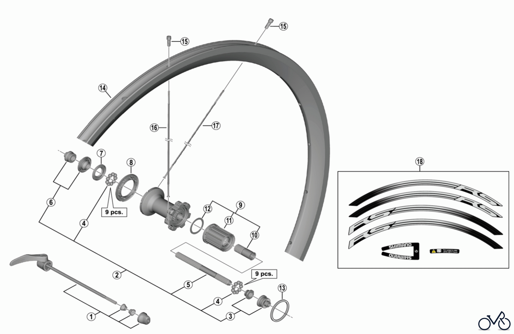 Shimano WH Wheels - Laufräder WH-RS330-R Rear Wheel (10/11-speed)