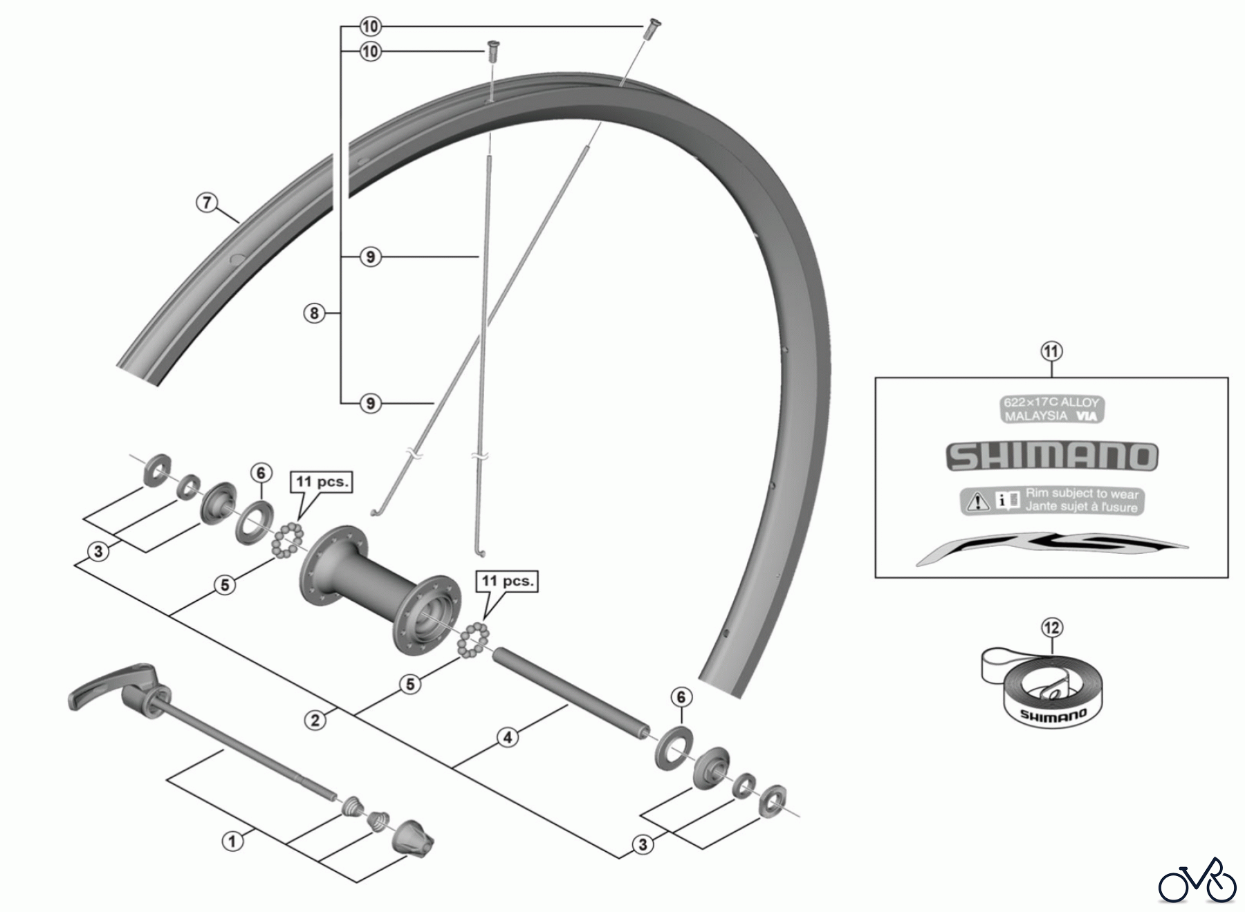  Shimano WH Wheels - Laufräder WH-RS100-CL-F  Front Wheel