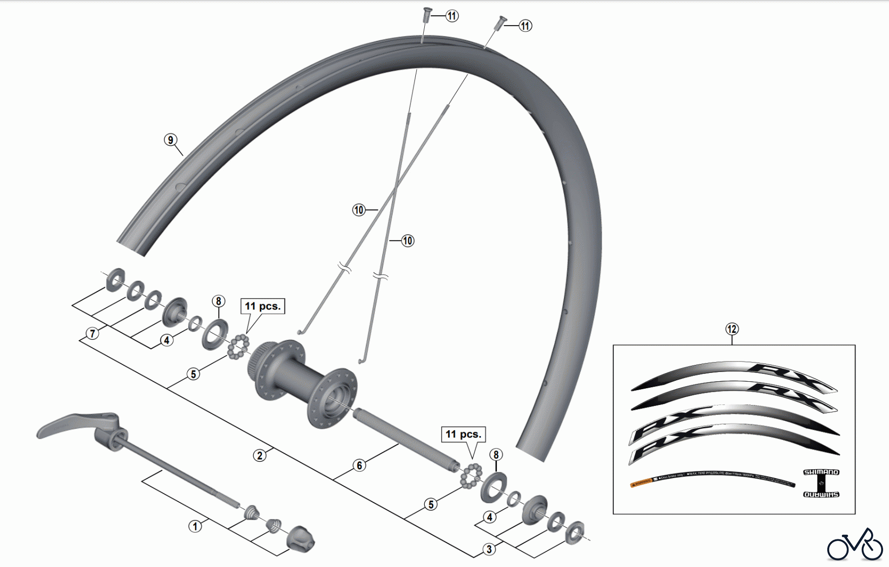  Shimano WH Wheels - Laufräder WH-RX010-F Front Wheel
