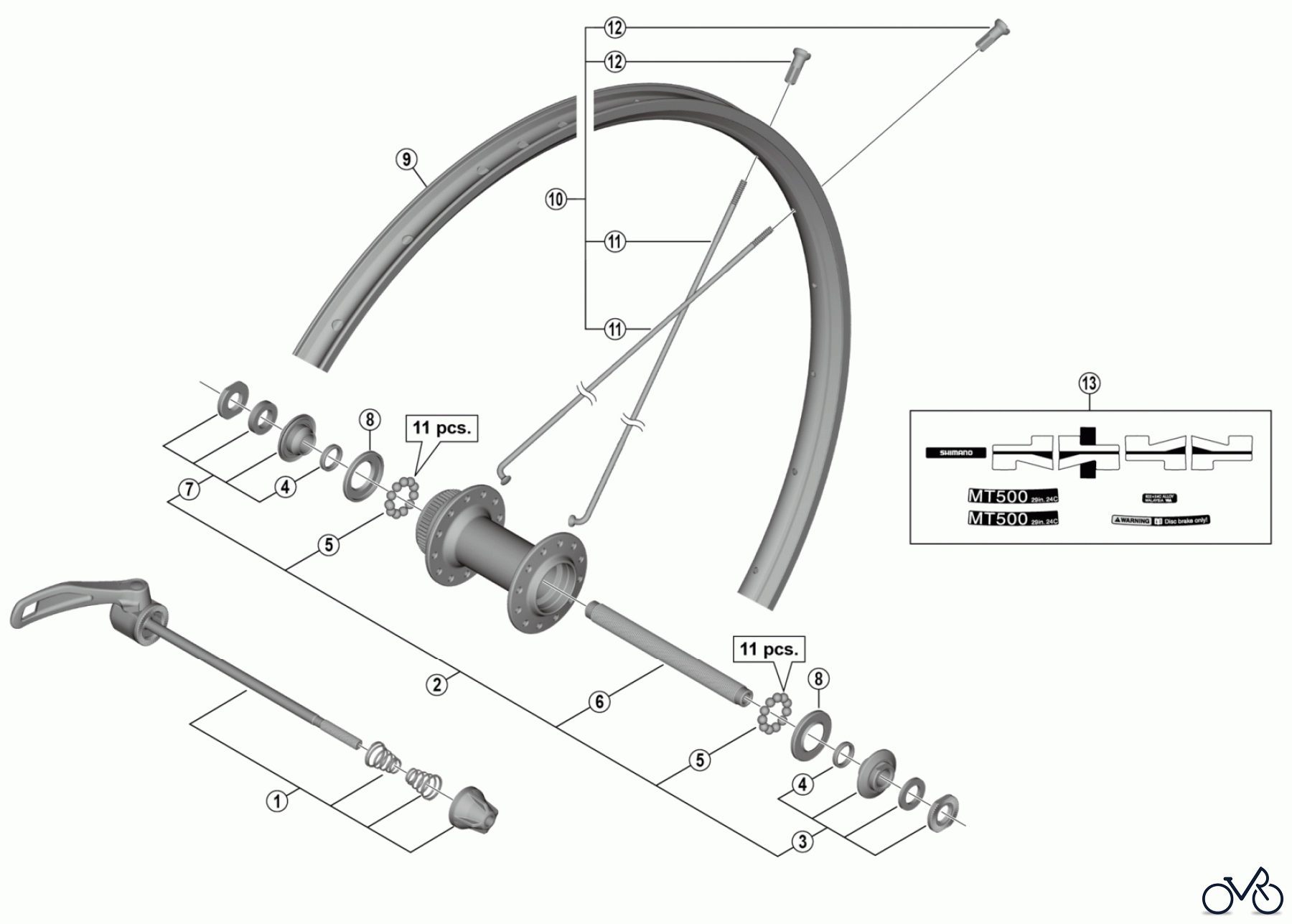 Shimano WH Wheels - Laufräder WH-MT500-CL-F-29  Front Wheel