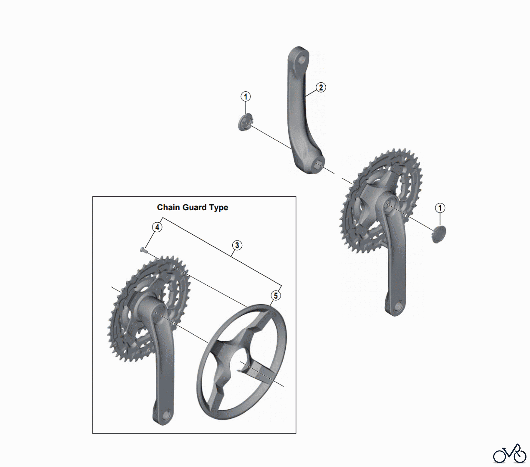Shimano FC Front Chainwheel - Kurbelsatz, Vorderes Kettenblatt FC-TY301 Crankset