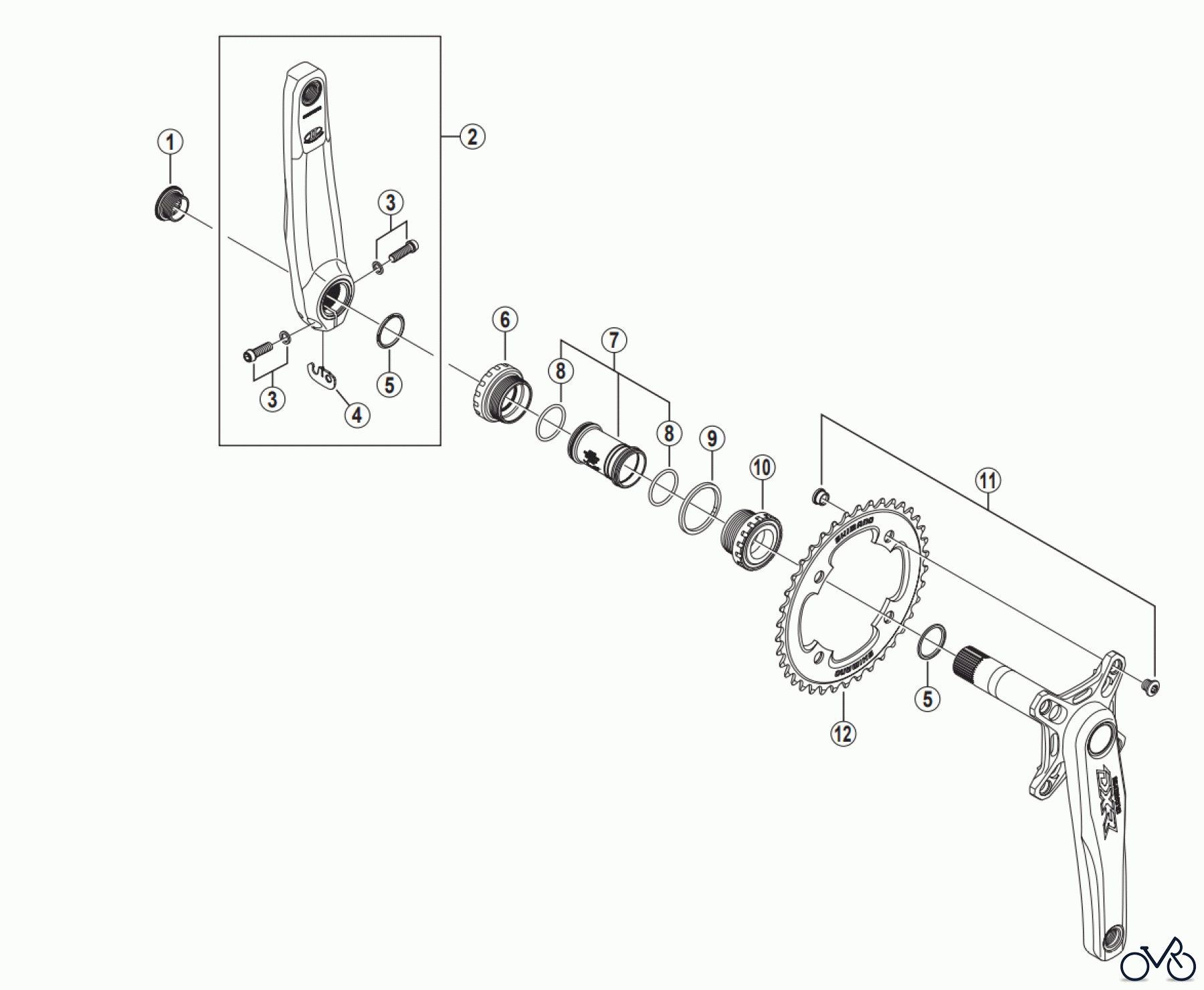 Shimano FC Front Chainwheel - Kurbelsatz, Vorderes Kettenblatt FC-MX71 DXR Front Chainwheel