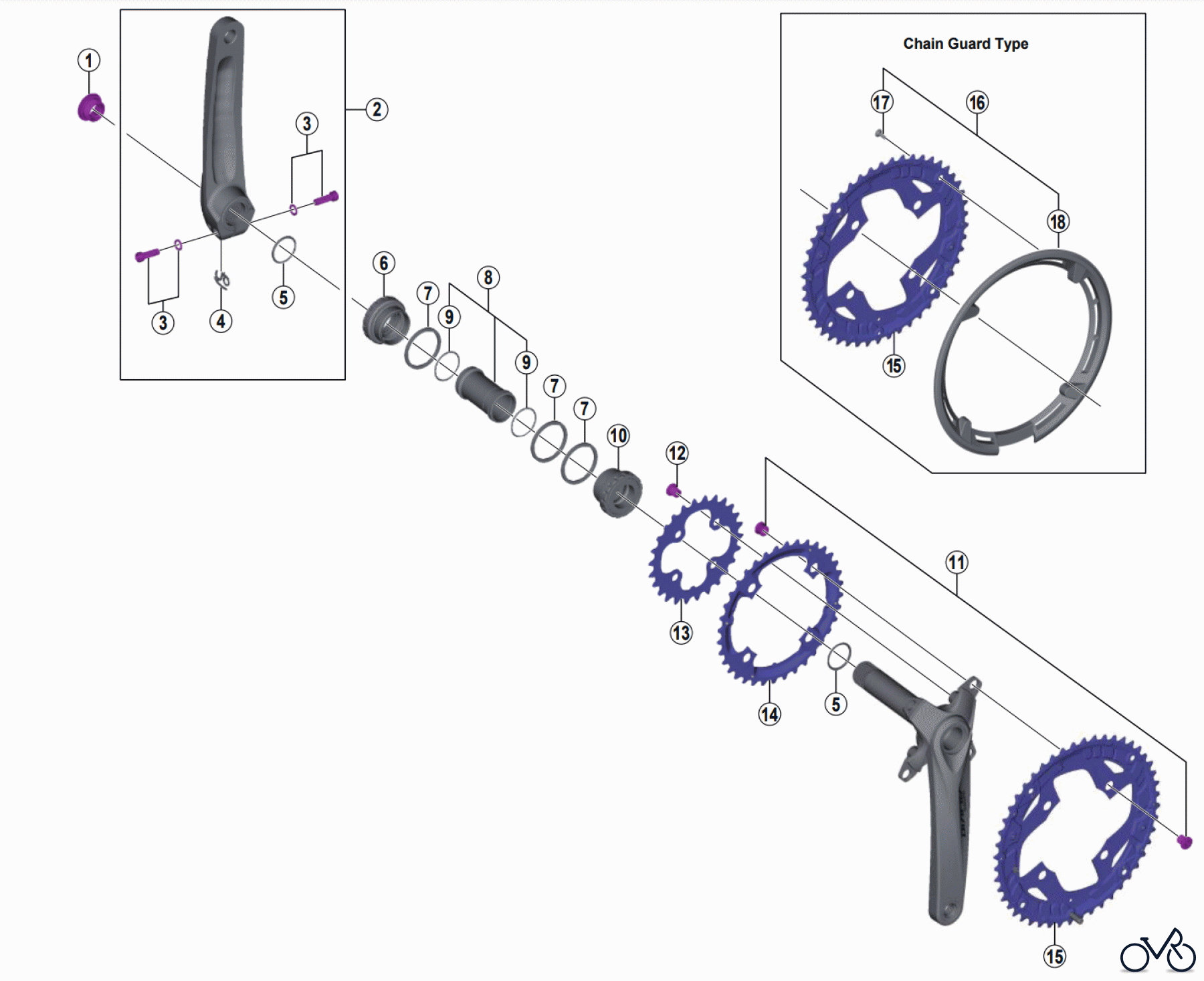 Shimano FC Front Chainwheel - Kurbelsatz, Vorderes Kettenblatt FC-M4060 ALIVIO Crankset