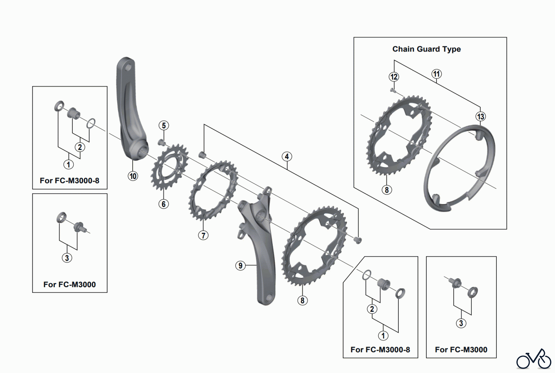  Shimano FC Front Chainwheel - Kurbelsatz, Vorderes Kettenblatt FC-M3000  ACERA Crankset