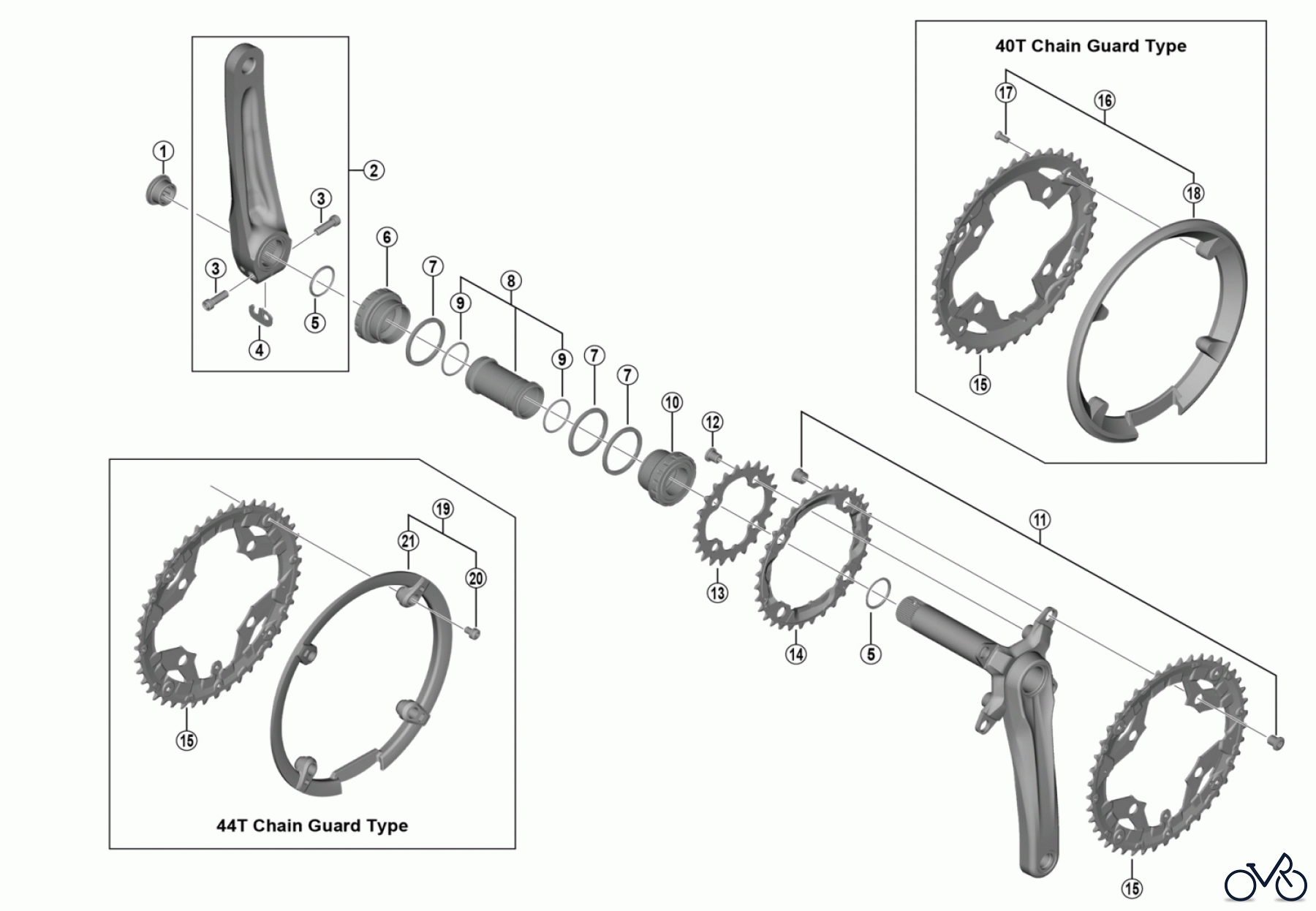 Shimano FC Front Chainwheel - Kurbelsatz, Vorderes Kettenblatt FC-MT300-3 Crankset