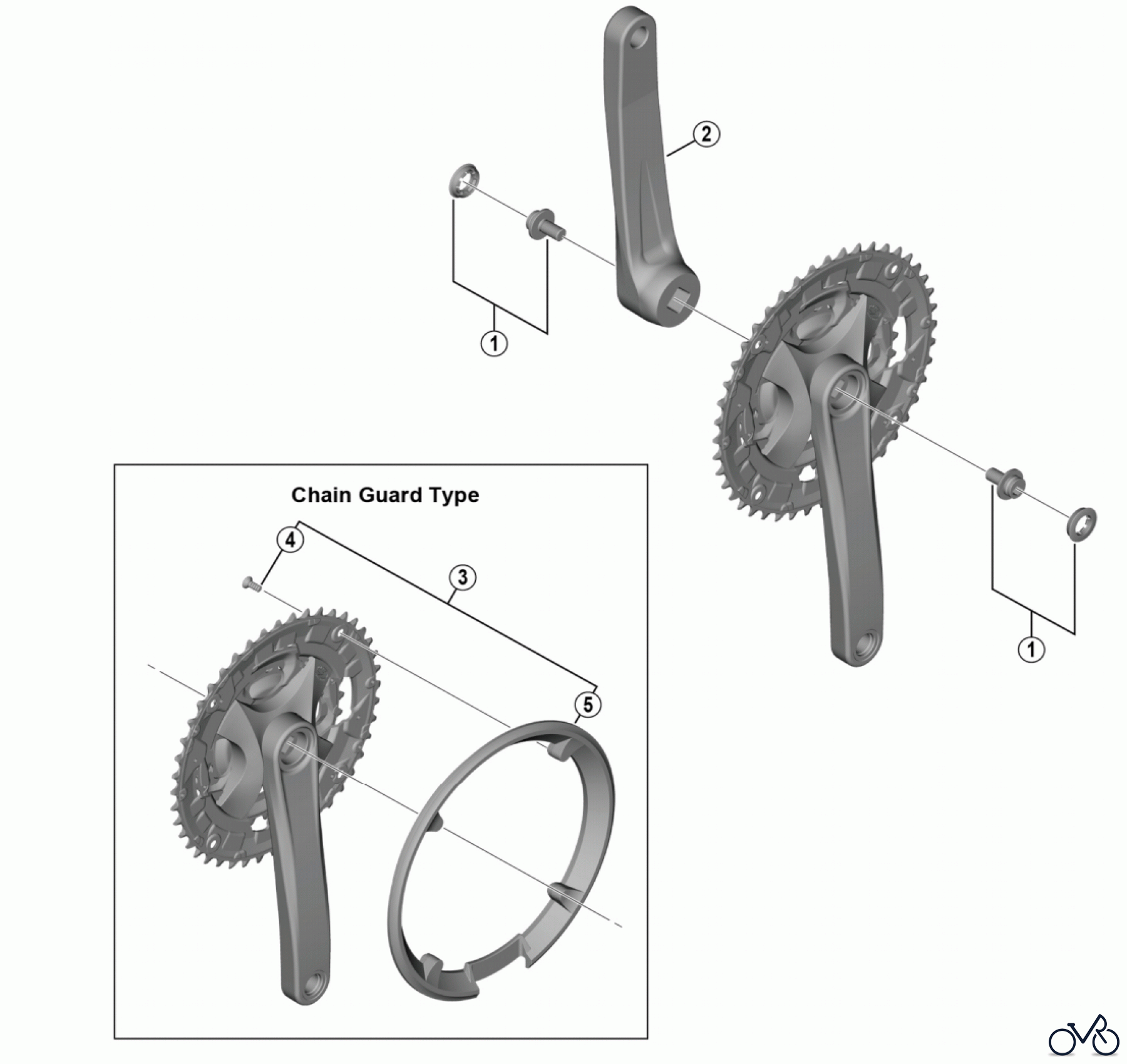  Shimano FC Front Chainwheel - Kurbelsatz, Vorderes Kettenblatt FC-MT101  Crankset