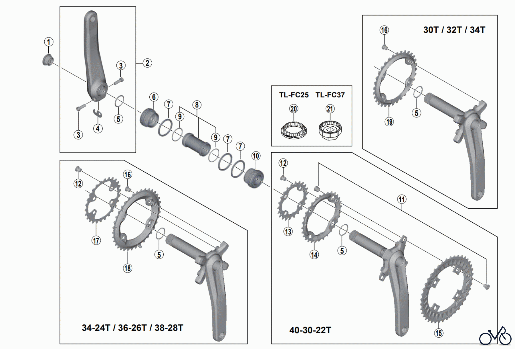Shimano FC Front Chainwheel - Kurbelsatz, Vorderes Kettenblatt FC-M7000, FC-M7000-B1/B2 SLX Crankset