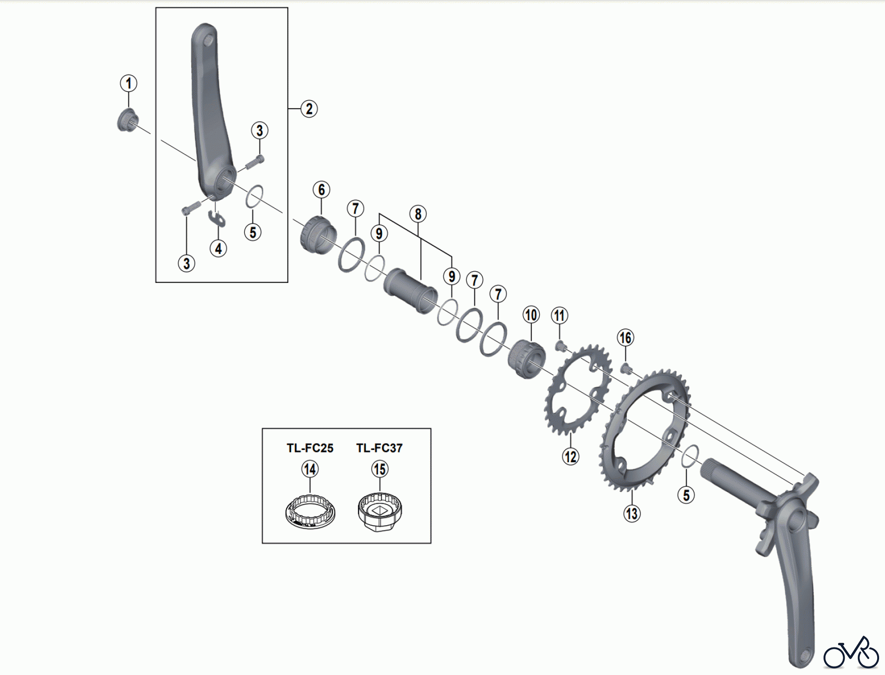  Shimano FC Front Chainwheel - Kurbelsatz, Vorderes Kettenblatt FC-MT700-2, FC-MT700-B2  Crankset