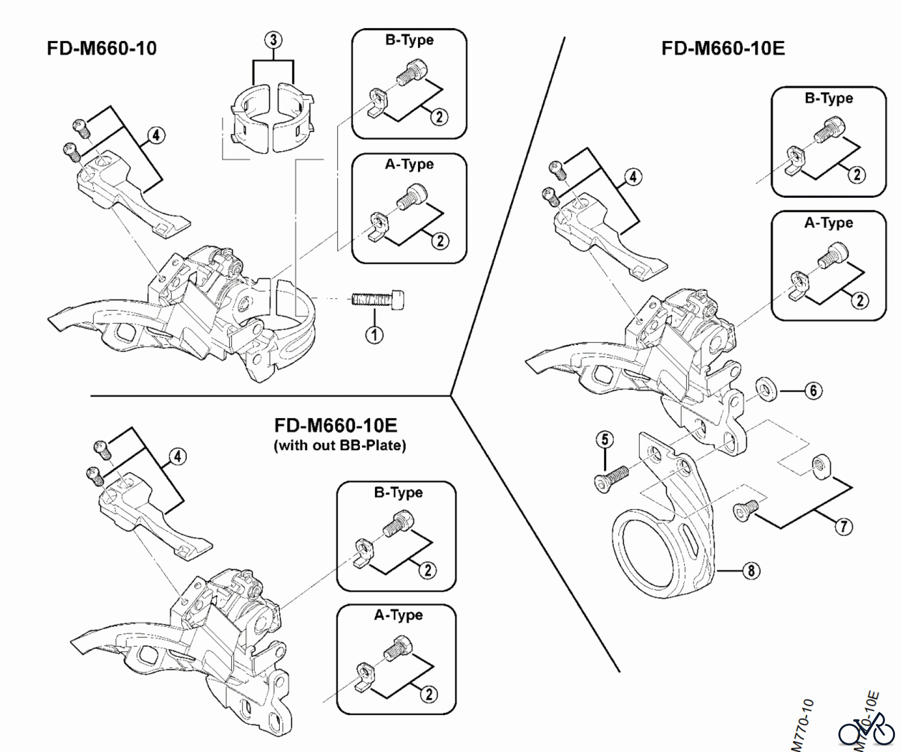 Shimano FD Front Derailleur - Umwerfer FD-M660-10 (-3055A) SLX Front Derailleur (10-Speed)