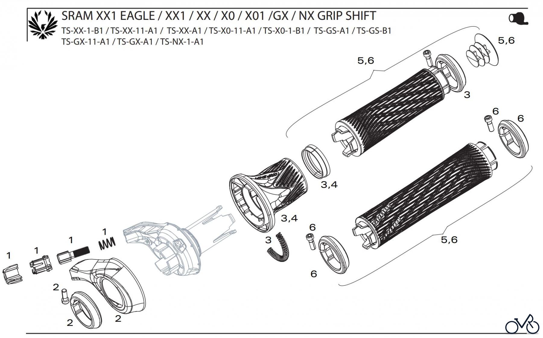 Sram Sram RAM XX1 EAGLE / XX1 / XX / X0 / X01 /GX / NX GRIP SHIFT