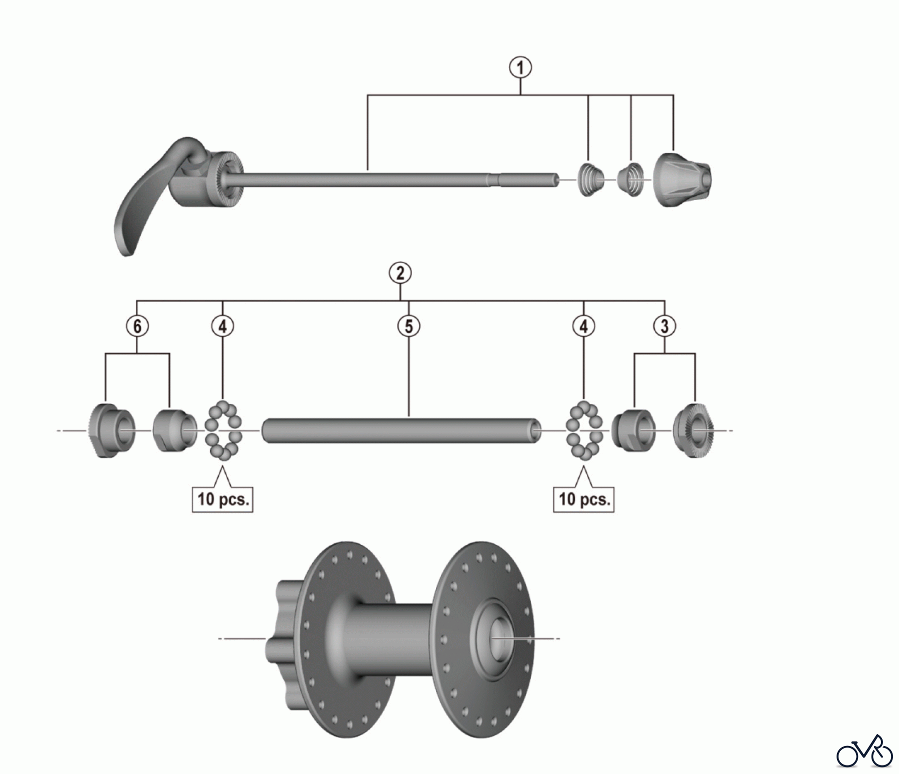Shimano HB Hub - Vordere Nabe HB-TX506 Tourney TX Vorderradnabe