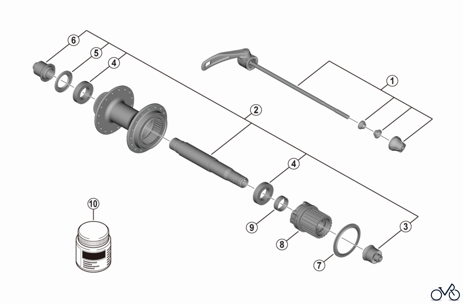 Shimano FH Free Hub - Freilaufnabe FH-MT401 Hinterradnabe