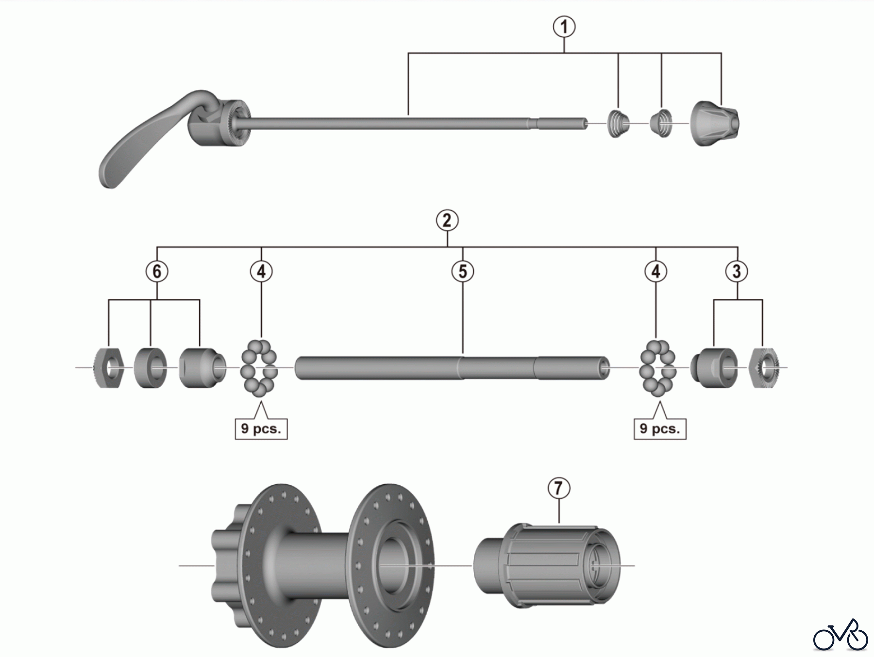  Shimano FH Free Hub - Freilaufnabe FH-TX506 Hinterradnabe