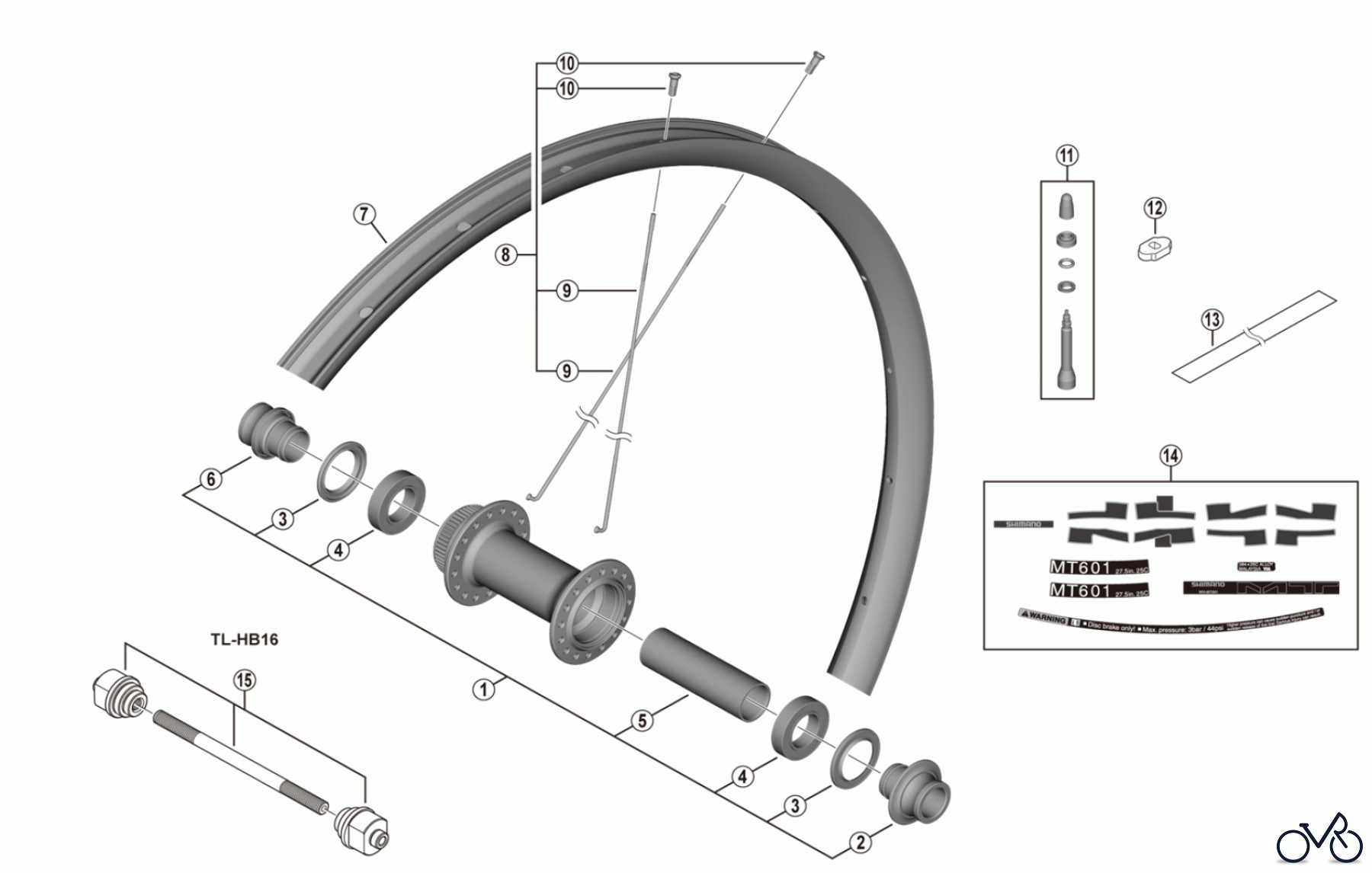  Shimano WH Wheels - Laufräder WH-MT601-TL-F15-275