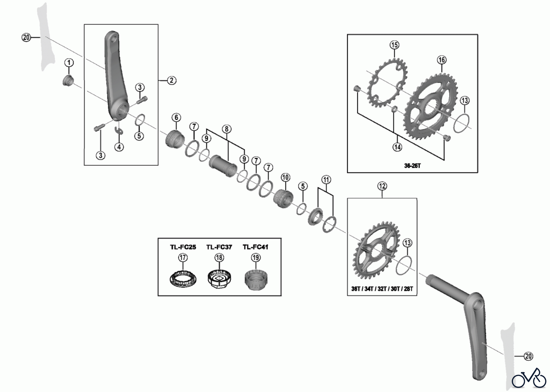 Shimano FC Front Chainwheel - Kurbelsatz, Vorderes Kettenblatt FC-M8100-1 FC-M8100-2 DEORE XT Crankset