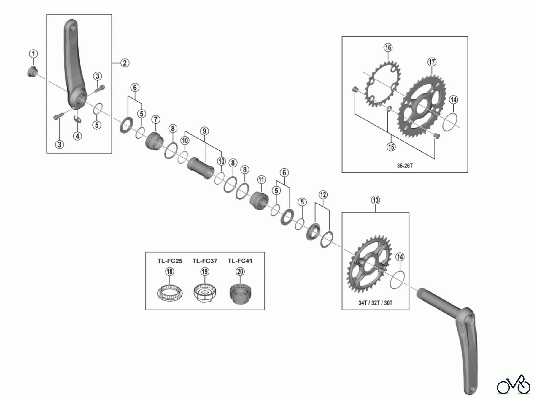 Shimano FC Front Chainwheel - Kurbelsatz, Vorderes Kettenblatt FC-M7120-1 FC-M7120-B2 SLX Crankset