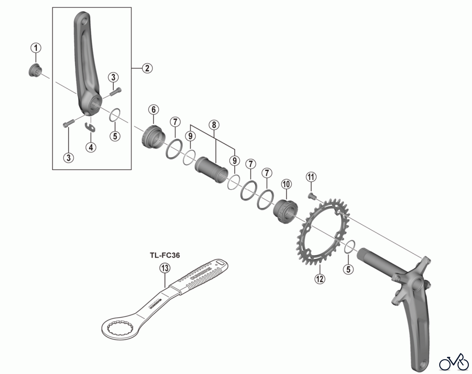 Shimano FC Front Chainwheel - Kurbelsatz, Vorderes Kettenblatt FC-MT511-1 Crankset