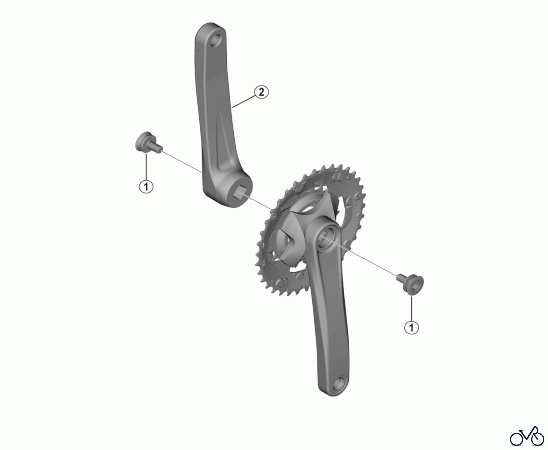 Shimano FC Front Chainwheel - Kurbelsatz, Vorderes Kettenblatt FC-M315-2 / FC-M315-B2  Crankset