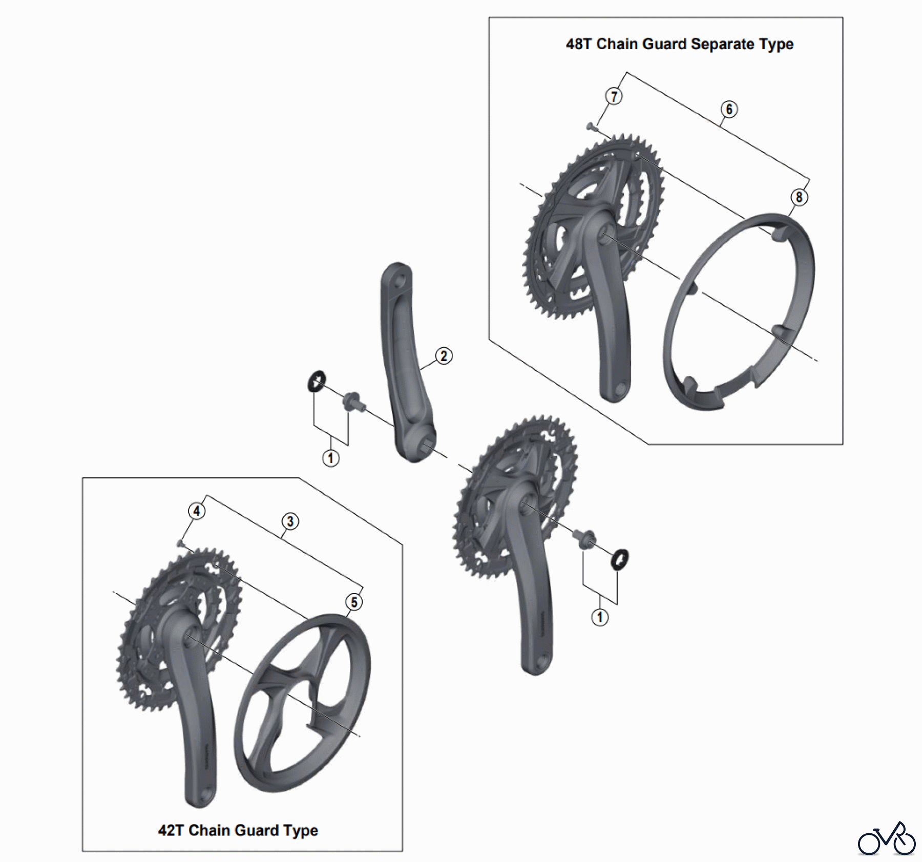  Shimano FC Front Chainwheel - Kurbelsatz, Vorderes Kettenblatt FC-TX801 Tourney TX Crankset