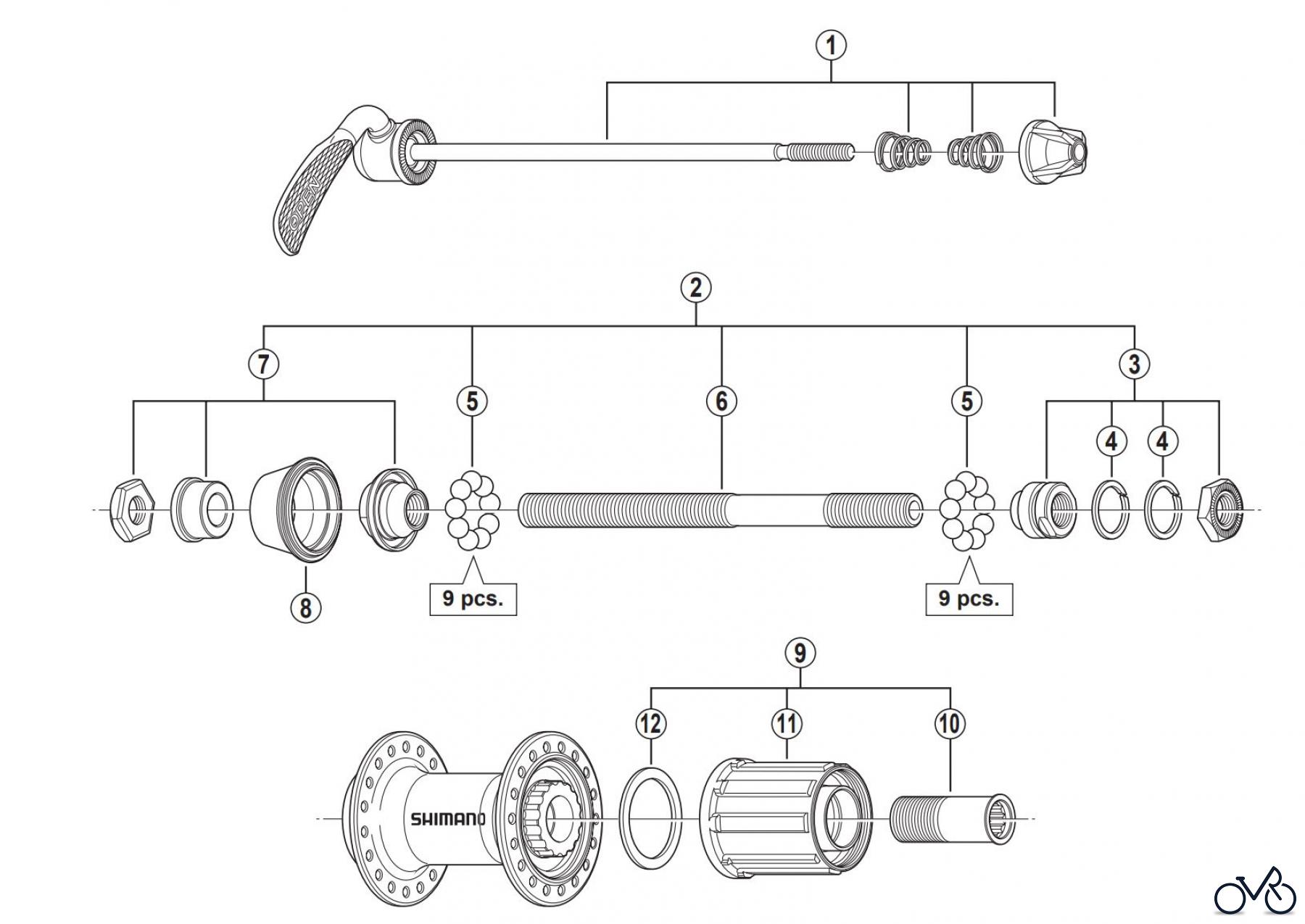  Shimano FH Free Hub - Freilaufnabe FH-RM70 Freehub (8/9/10-Speed)